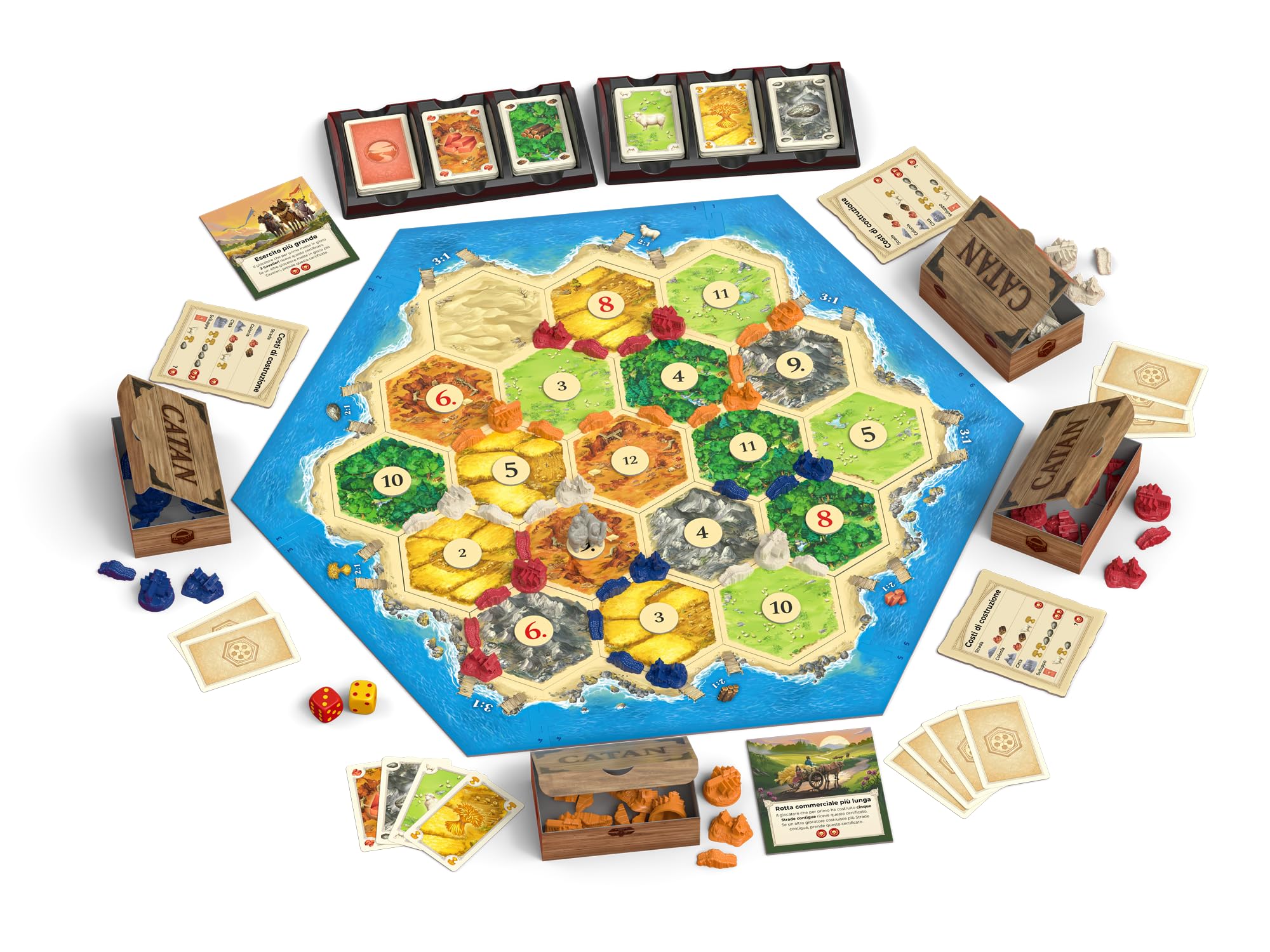 Giochi Uniti - CATAN Relaunch: Gioco Base – Gioco da tavolo, 3-4 Giocatori, 10+ Anni, GU818, Edizione italiana [versione attuale]