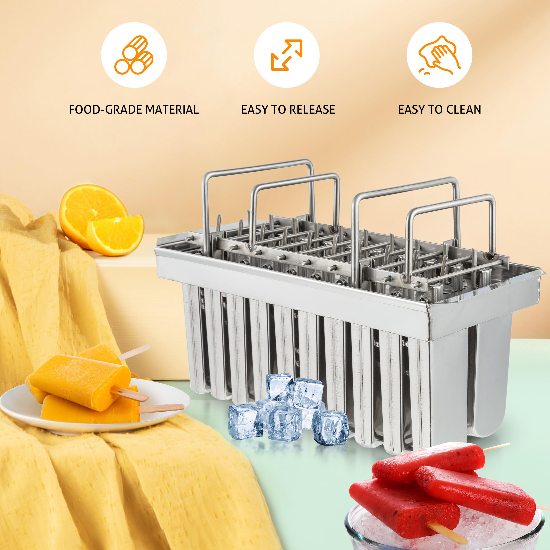ZXMOTO 20Pcs Industriële Rvs Ice Lolly Popsicle Mallen
