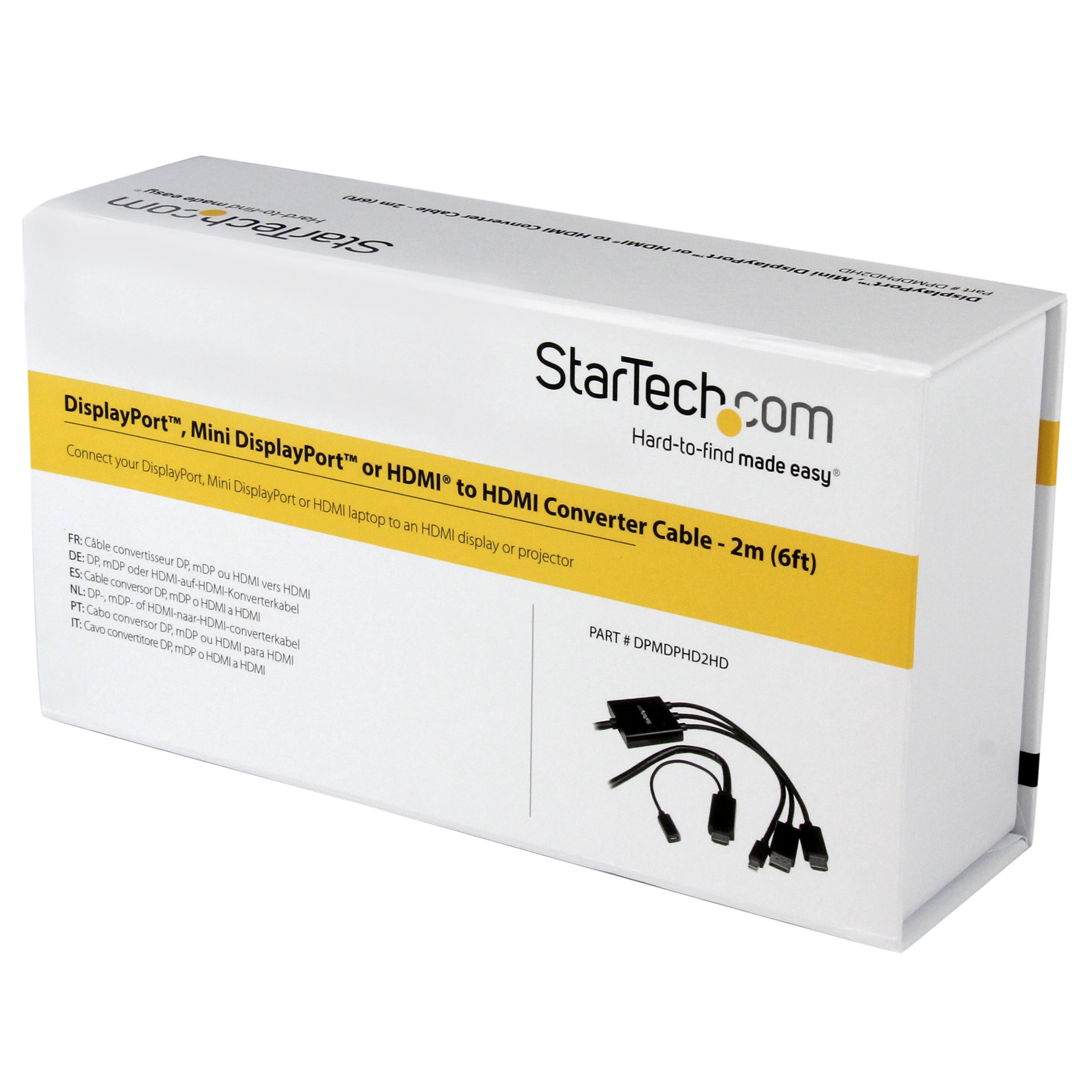 StarTech Câble HDMI ou Mini DP vers HDMI 2m, 4K 30Hz, Noir (DPMDPHD2HD)