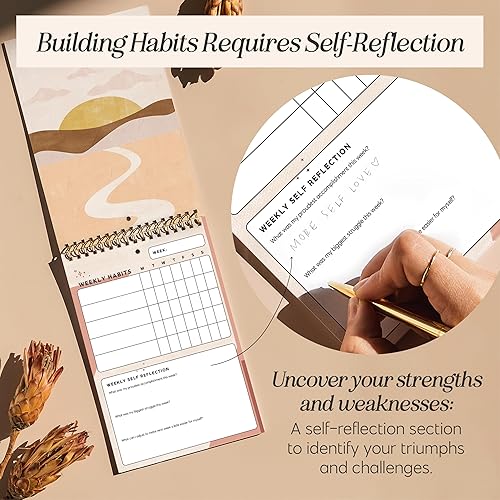 Miniatura 4 de I Know Collection Rastreador semanal de hábitos - Diario de seguimiento de hábitos durante 17 semanas con sección de autorreflexión - Planificador