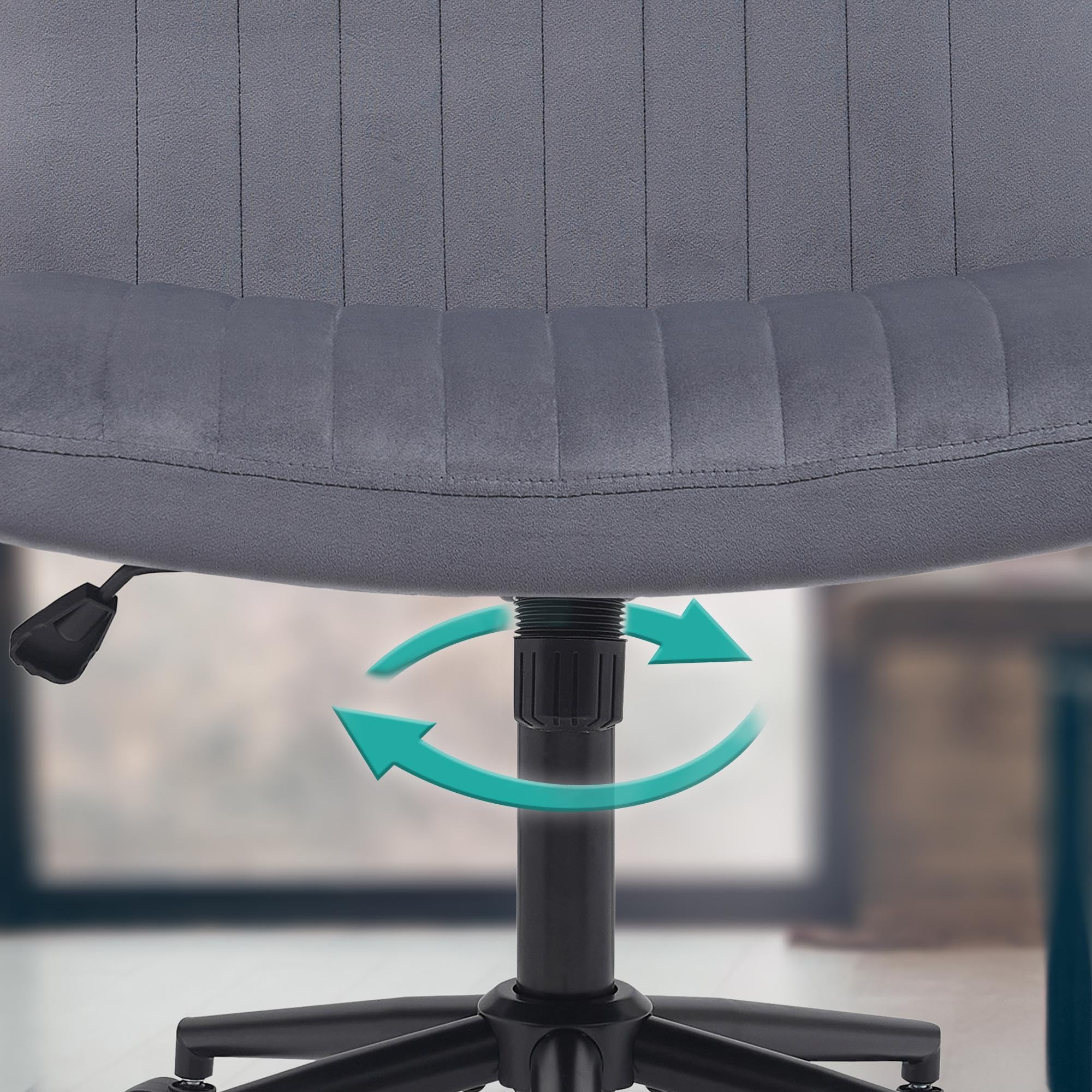 CLP Chaise de Bureau Kingman I Chaise pivotante avec Dossier I Chaise de Bureau rembourrée, réglable en Hauteur et pivotante, Couleur:Gris foncé, Matériel:Velours
