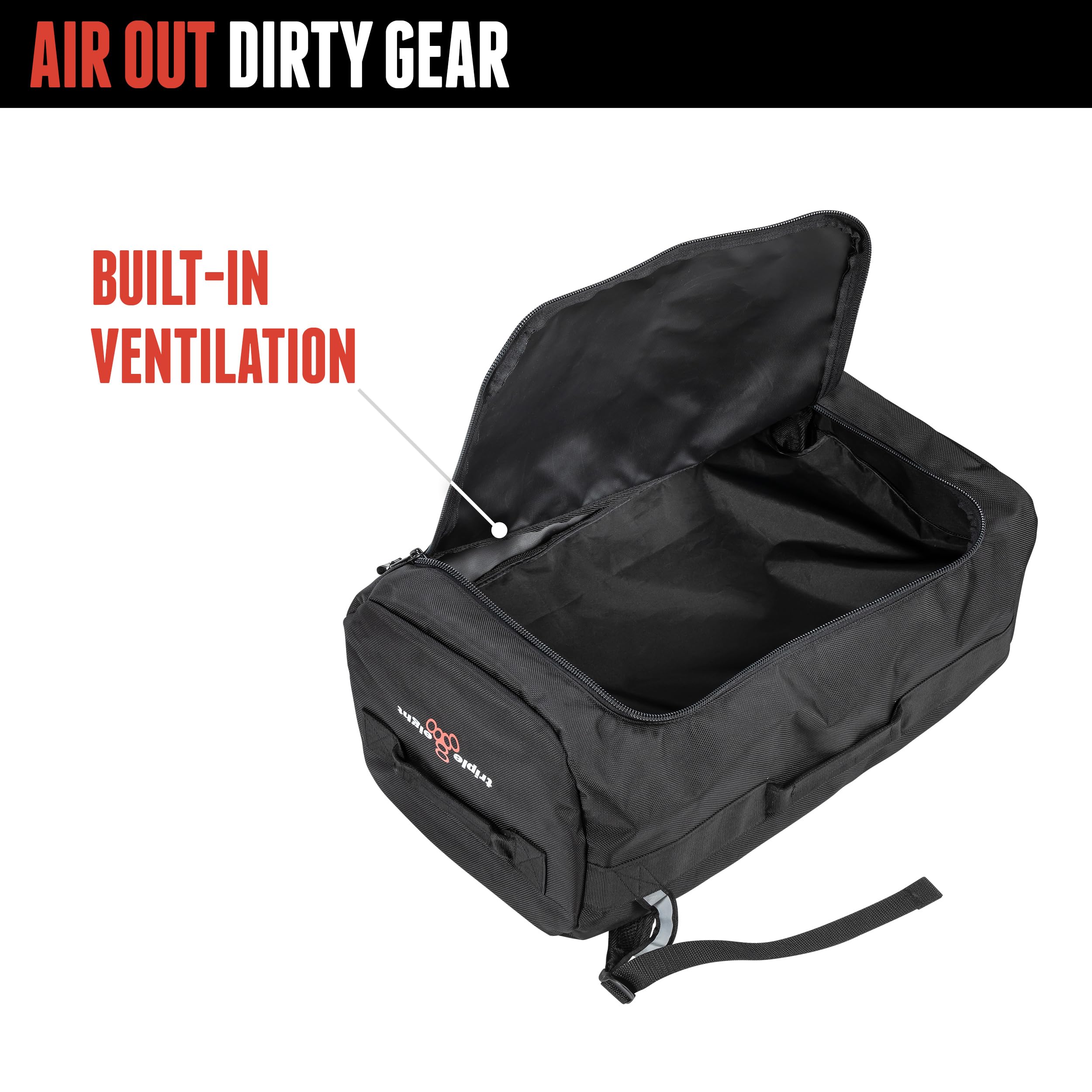 Triple Eight 40L GEAR40 Duffelpack, Schwarz - Mehrzweck-Ausrüstungstasche für Skateboarden, Rollschuhlaufen und andere Actionsportarten
