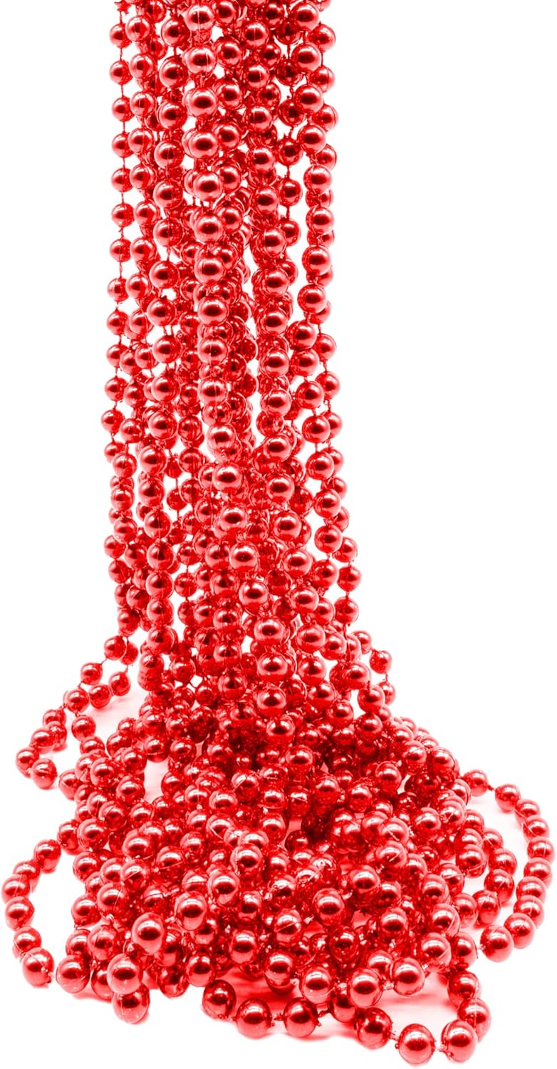 Windy City Novelties 12-Pack - 33" 7mm Mardi Gras Bead Necklaces in Vibrant Colors for Mardi Gras and St. Patrick’s Day Celebrations
