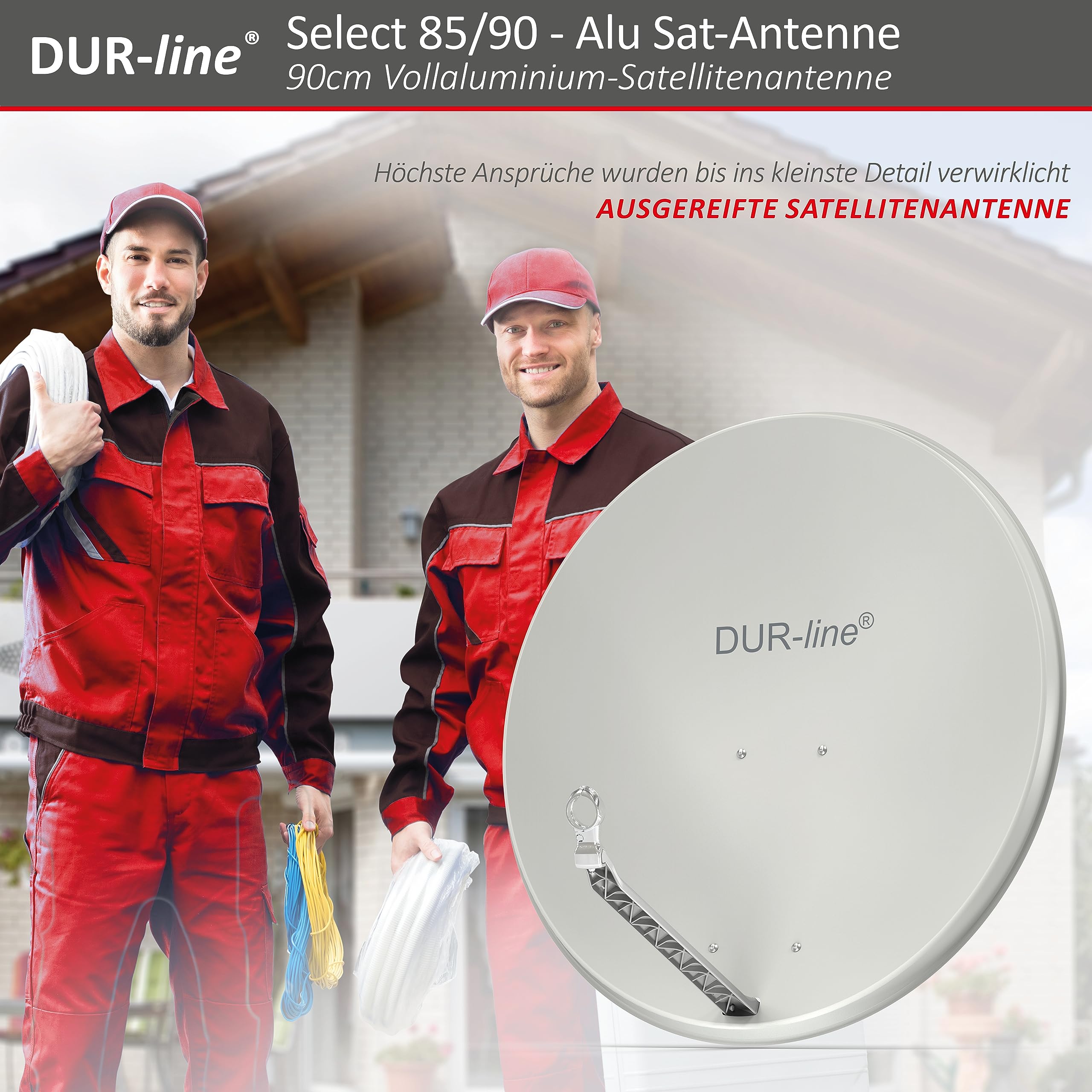 DUR-line Select - Parabola satellitare in alluminio, 75 cm/80 cm