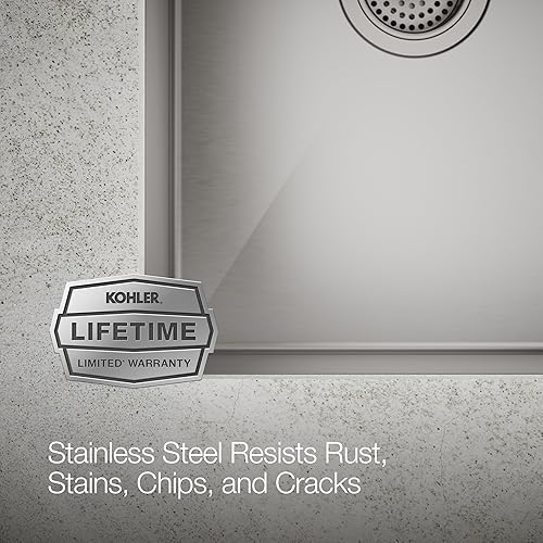 Miniatura 8 de KOHLER K-5281-NA Strive - Fregadero de cocina doble igual de montaje inferior, 32 x 18-14 x 9-516 pulgadas, acero inoxidable, paquete de 1