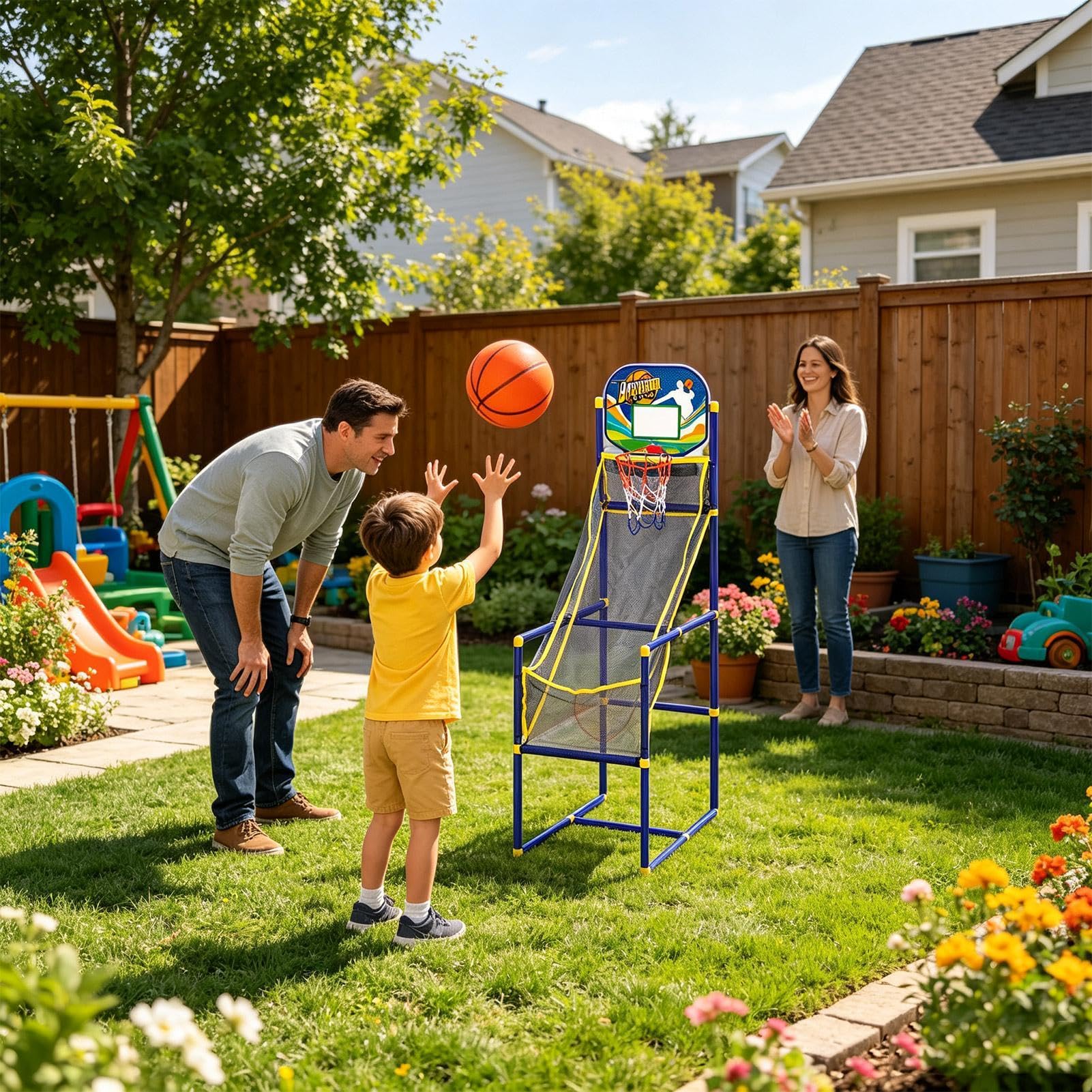 Juego de canasta de baloncesto para niños Actividad deportiva portátil Incluye bomba de aire