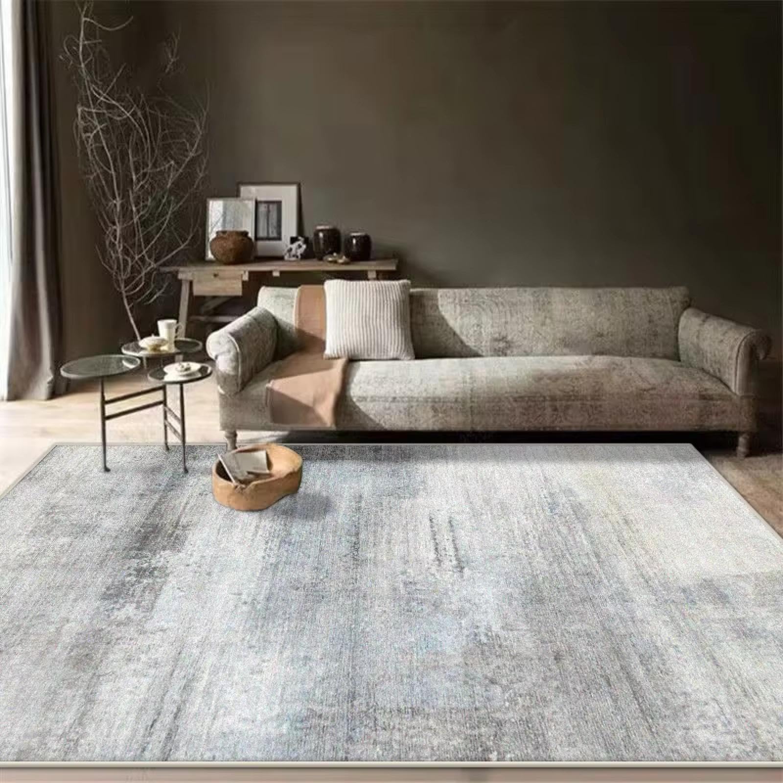 Tapis de salon antidérapant grand format résolvant le problème des sols froids et glissants