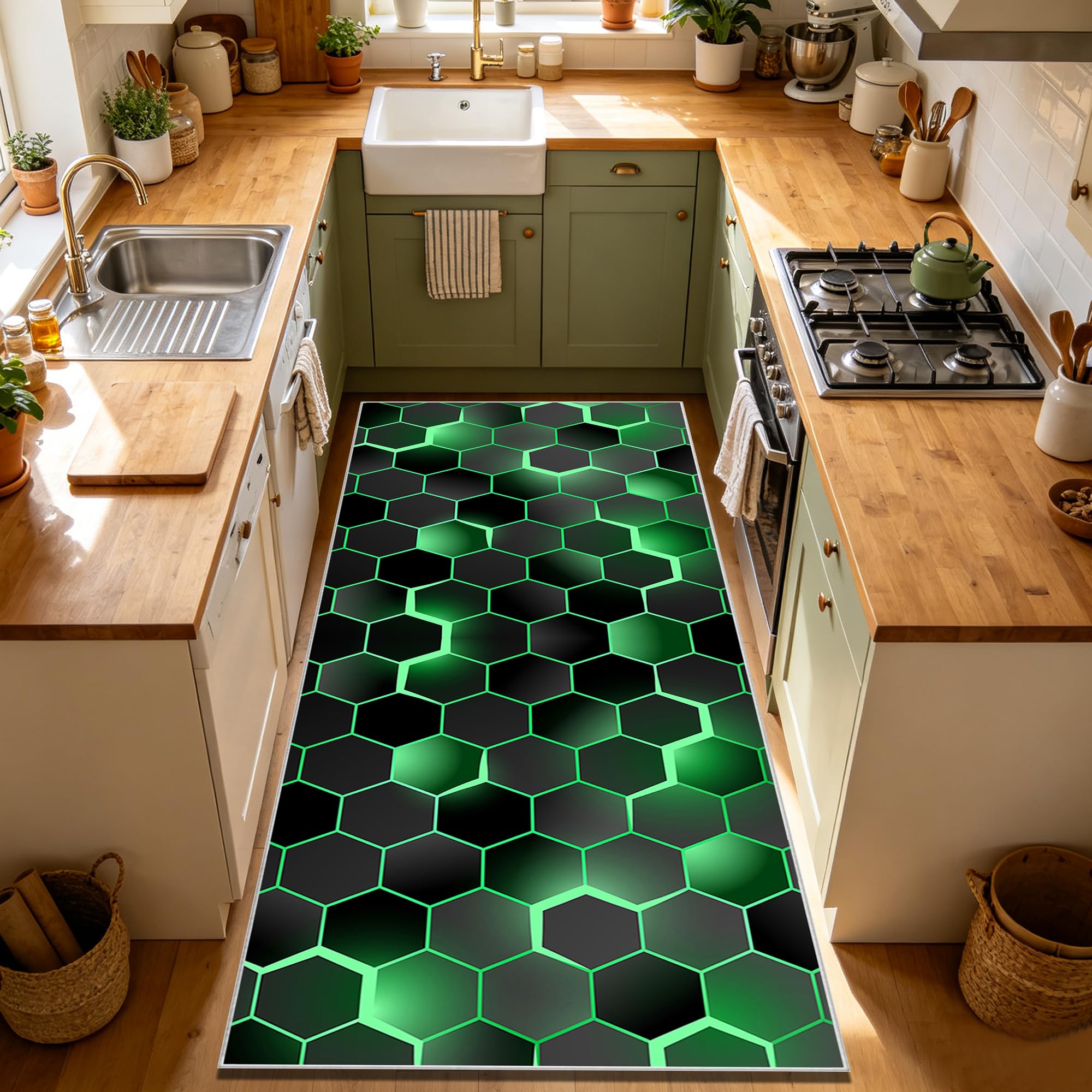 Alfombra lavable de 50 x 220 cm suave y absorbente para pasillo largo o lavadero