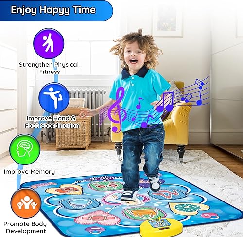 Miniatura 5 de ANNKIE Tapete de baile para niños, juguetes para niñas de 3, 4, 5, 6, 7, 8 años o más, con temática de Frozen para niños, contiene 5 modos, 3