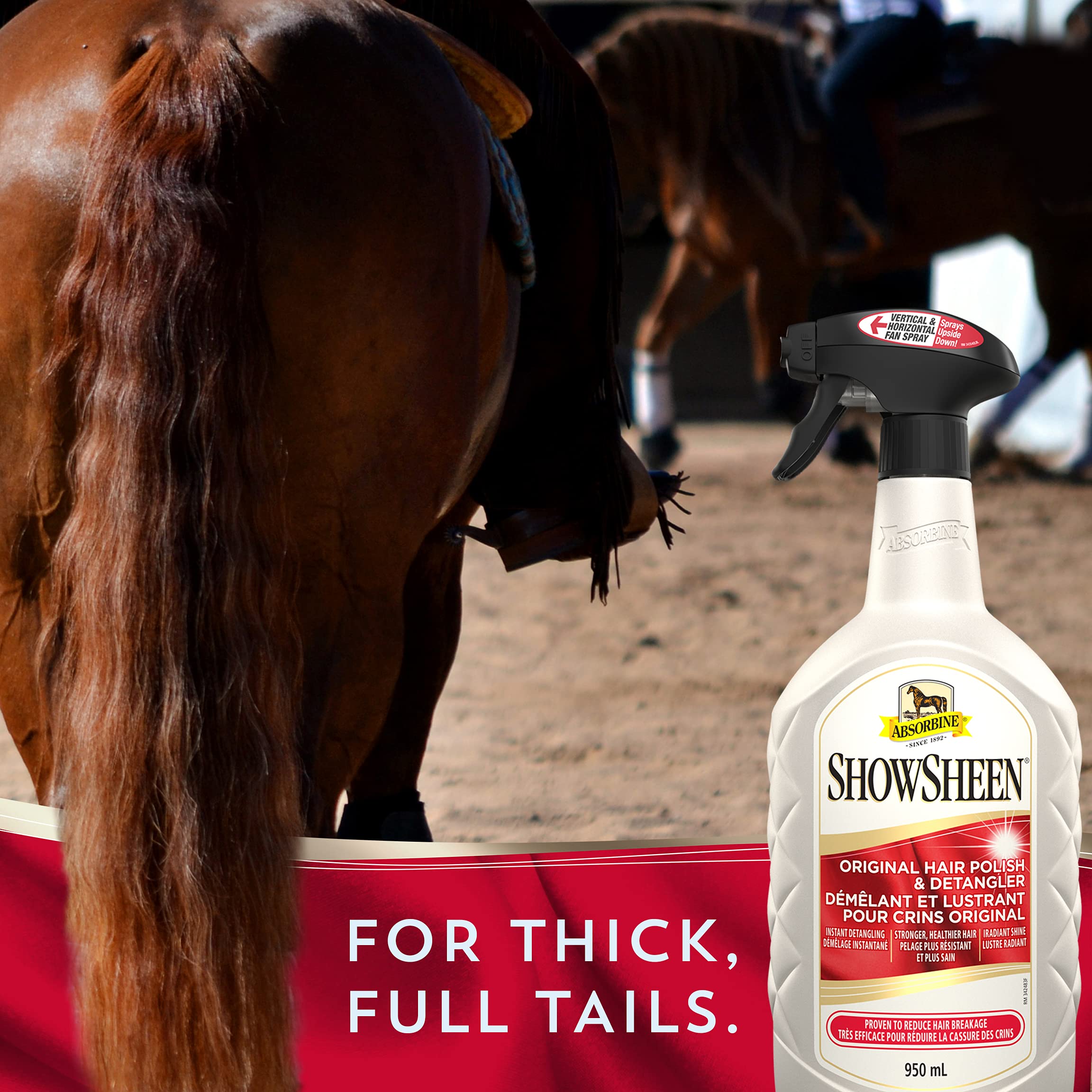 Absorbine ShowSheen Hair Polish and Mane & Tail Detangler, 950ml Spray Bottle - 5