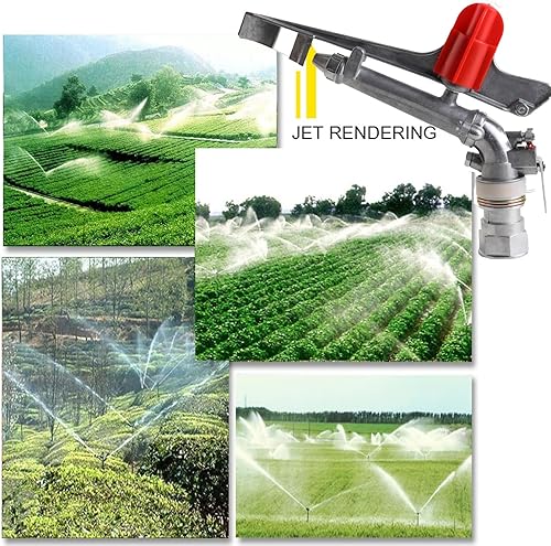 Miniatura 2 de Aspersor de riego de granja agrícola de 1.5 pulgadas, pistola de riego de riego de área grande, rociador giratorio de 360 para riego de césped,