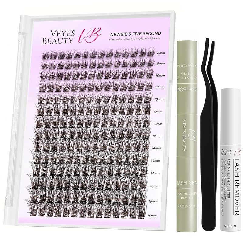 Cílios em tufos VEYESBEAUTY castanhos, série Newbie's Five-Second, Dreamy Lash, 8–16 mm