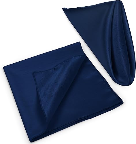 Miniatura 8 de Ultimate Textile -1 docena de servilletas reversibles Shantung Satin - Majestic - Servilletas de tela Majestic de 17 x 17 pulgadas, color azul marino