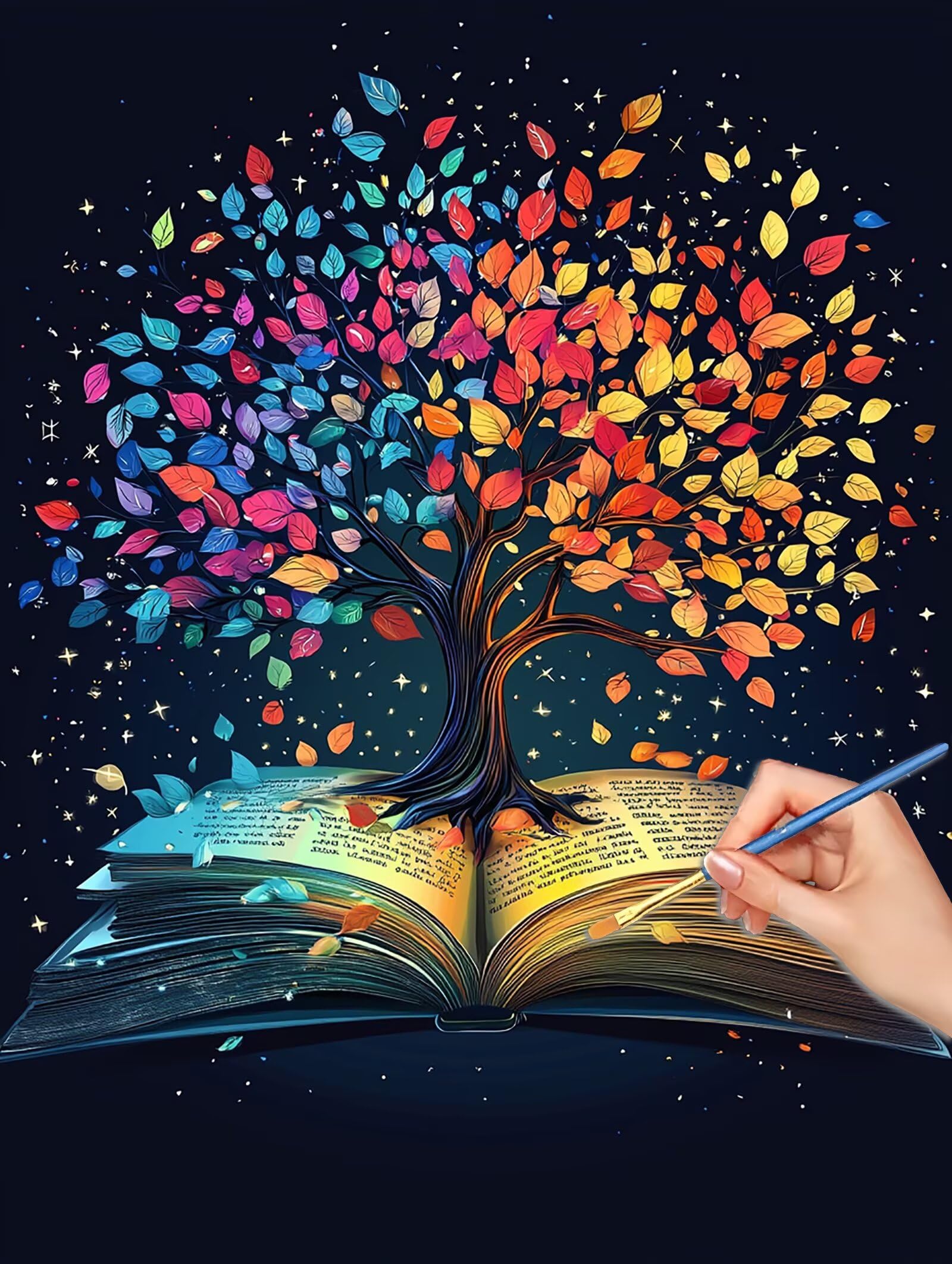 Malowanie według numerów dorosłych kolor, rzemiosło dla dorosłych drzewo życia Paint by Numbers zestawy, obrazy do malowania według numerów zestaw z pędzlami i farbami akrylowymi, dekoracja domu