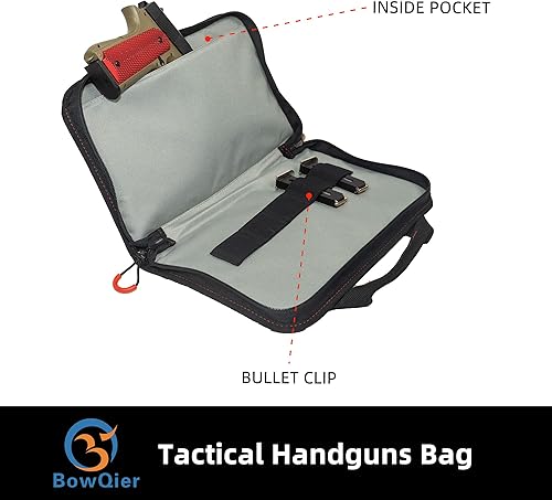 Miniatura 3 de 1 bolsa de pistola de doble capa, a prueba de explosiones, compartimento con cerradura con cremallera, ranura de almacenamiento adicional para