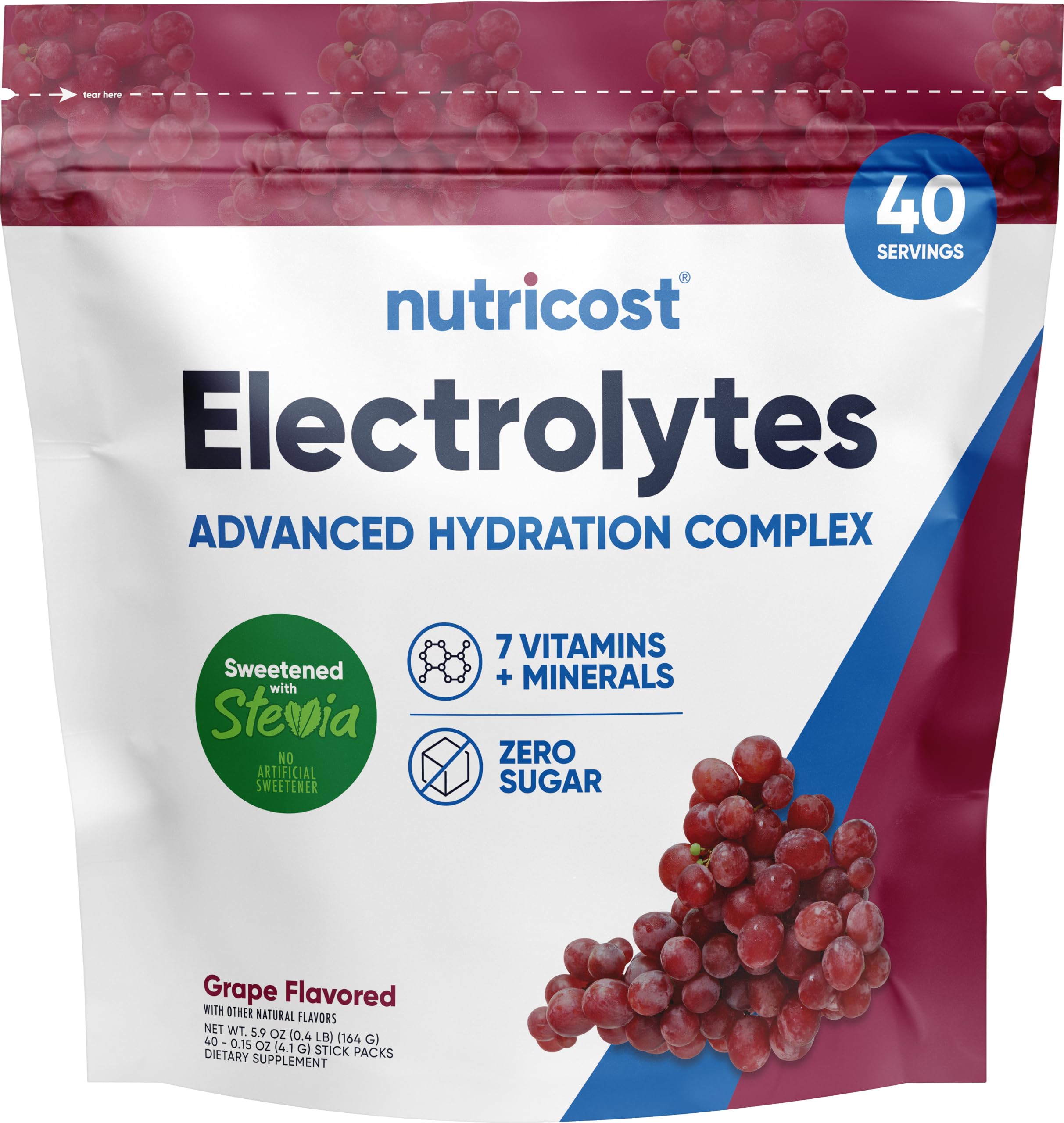 Nutricost Electrolytes Complex Packets (Grape) 40 Stickpacks