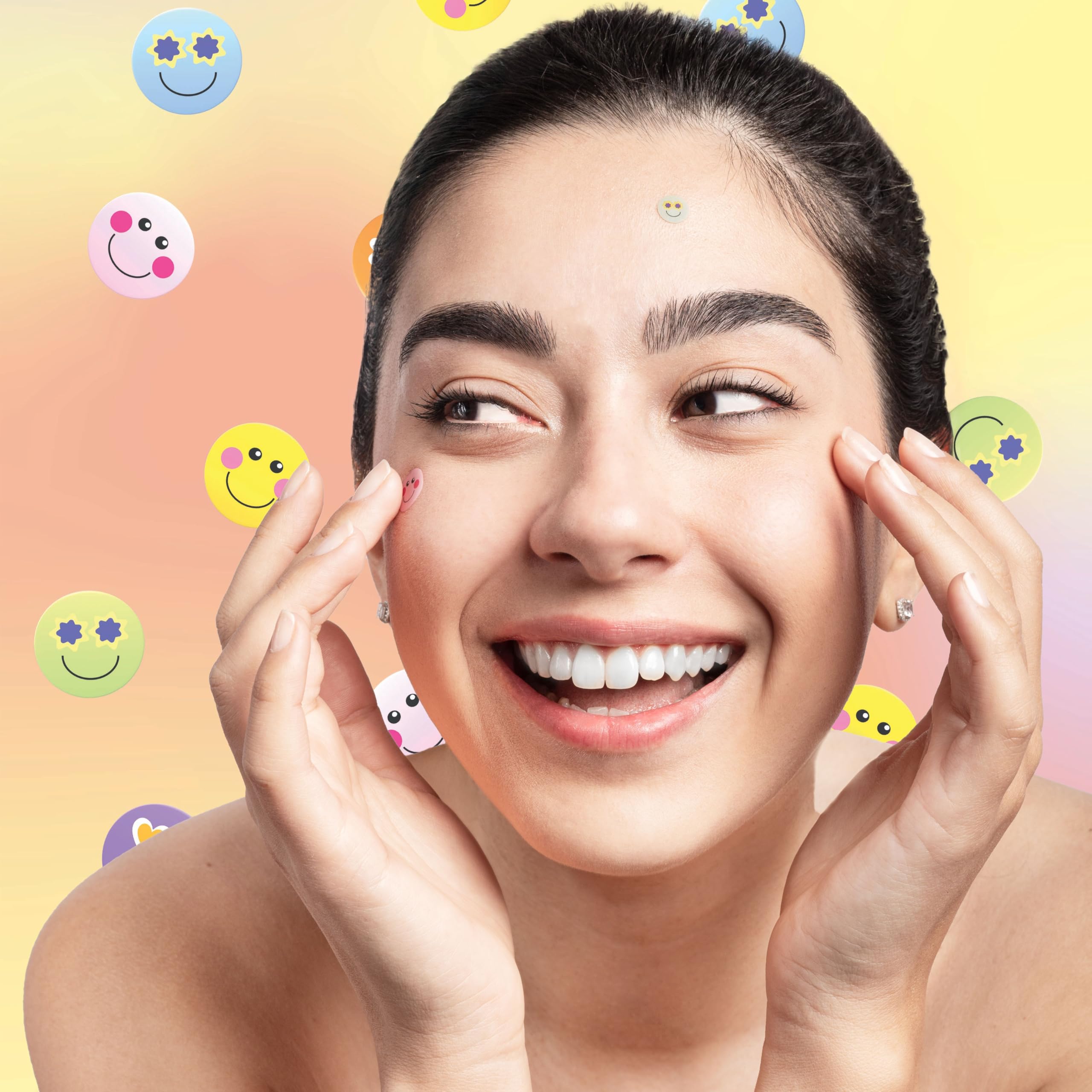 Wild Stripes - Anti-Pimple Patches Smile Stop - Cerotti brufoli colorati con olio di tea tree per cura rapida ed efficace - Anti brufoli e punti neri - Pelle impura - 24 pezzi
