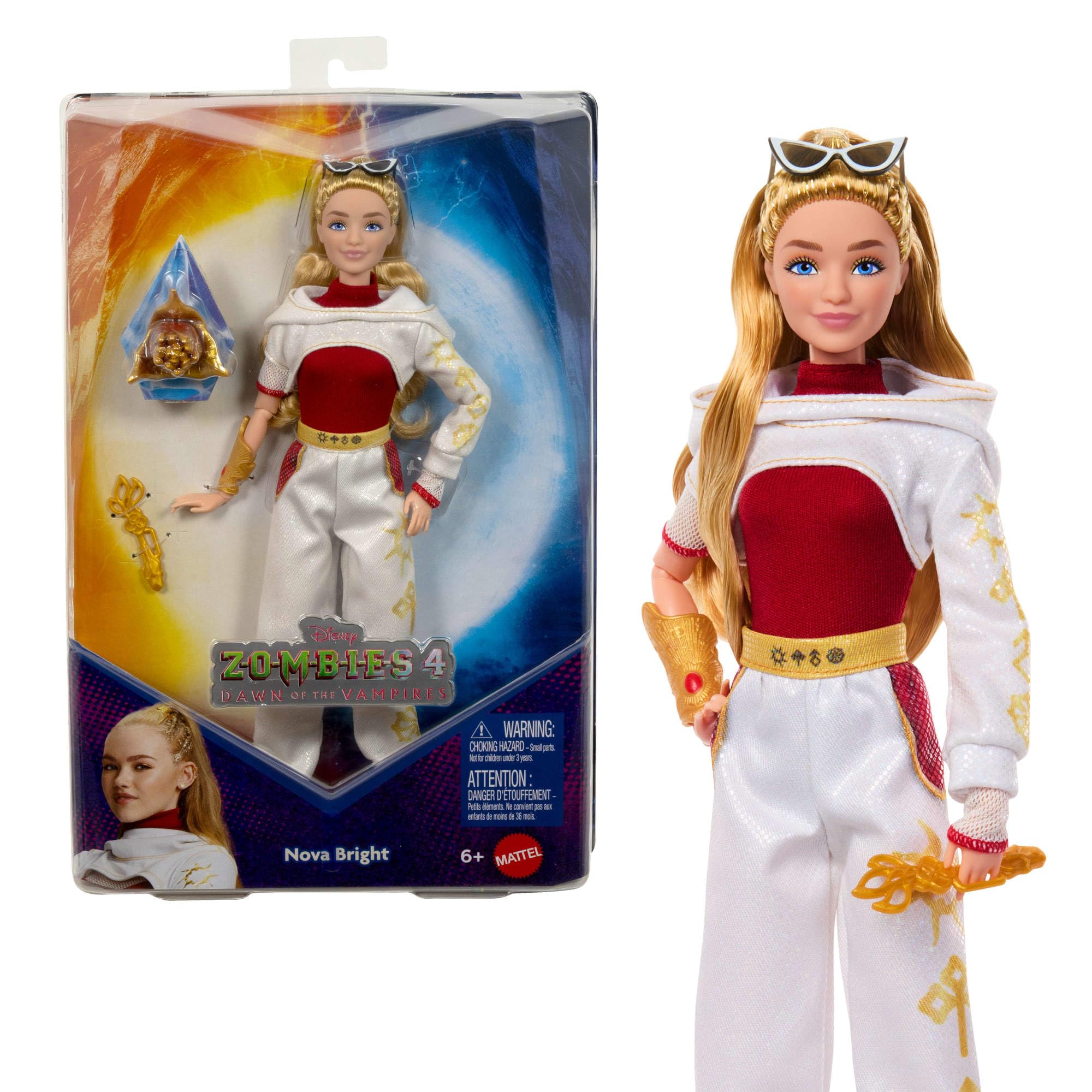 Mattel Disney Zombies 4: Lato Wśród Wampirów Nova Bright Fashion Doll ze strojem Quita i 5 akcesoriami, inspirowana filmem, JFG33