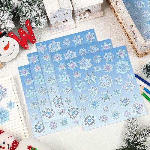 Miniatura 3 de 600 calcomanías de Papá Noel de Navidad, muñeco de nieve, copos de nieve deslumbrantes para niños, luces coloridas, pan de jengibre, hombres,