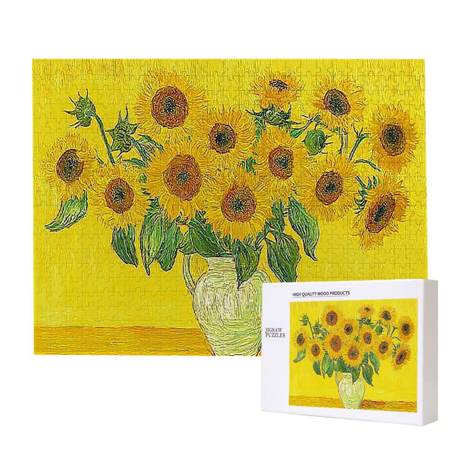 Puzzle 1000 sztuk dla dorosłych puzzle dla dorosłych 1000-elementowe puzzle wymagające i drażniące mózgi edukacja gra dla całych prezentów dla mężczyzn, motyw puzzli: (kwiat słonecznik) h-423