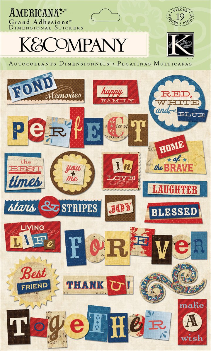 K&CompanyAmericana Grand Adhesions Stickers, Word