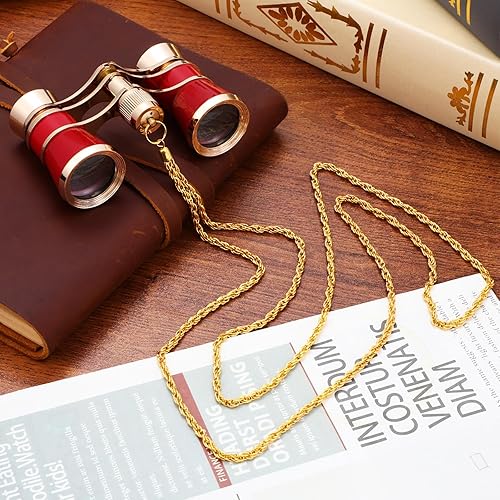 Miniatura 8 de Lentes de ópera de 3 x 25 pulgadas, mini binoculares compactos, ligeros, anteojos de teatro con cadena para adultos, niños, mujeres, teatro, ópera