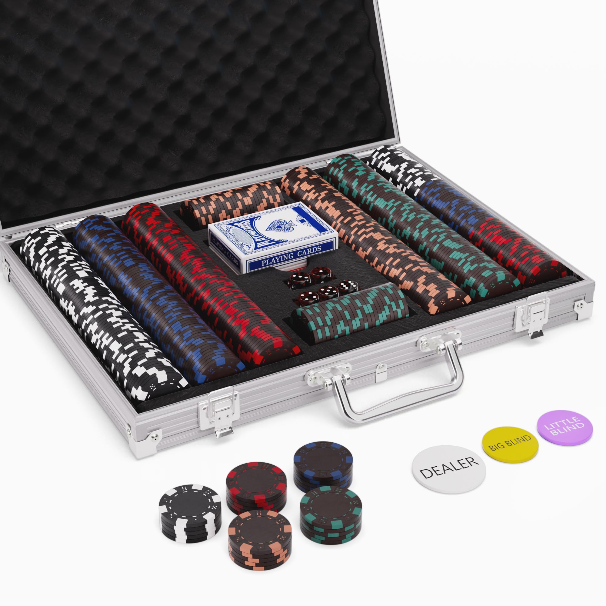 Amazon.com: LUOBAO 500 Pcs Black Poker Chips Set Casino Chips