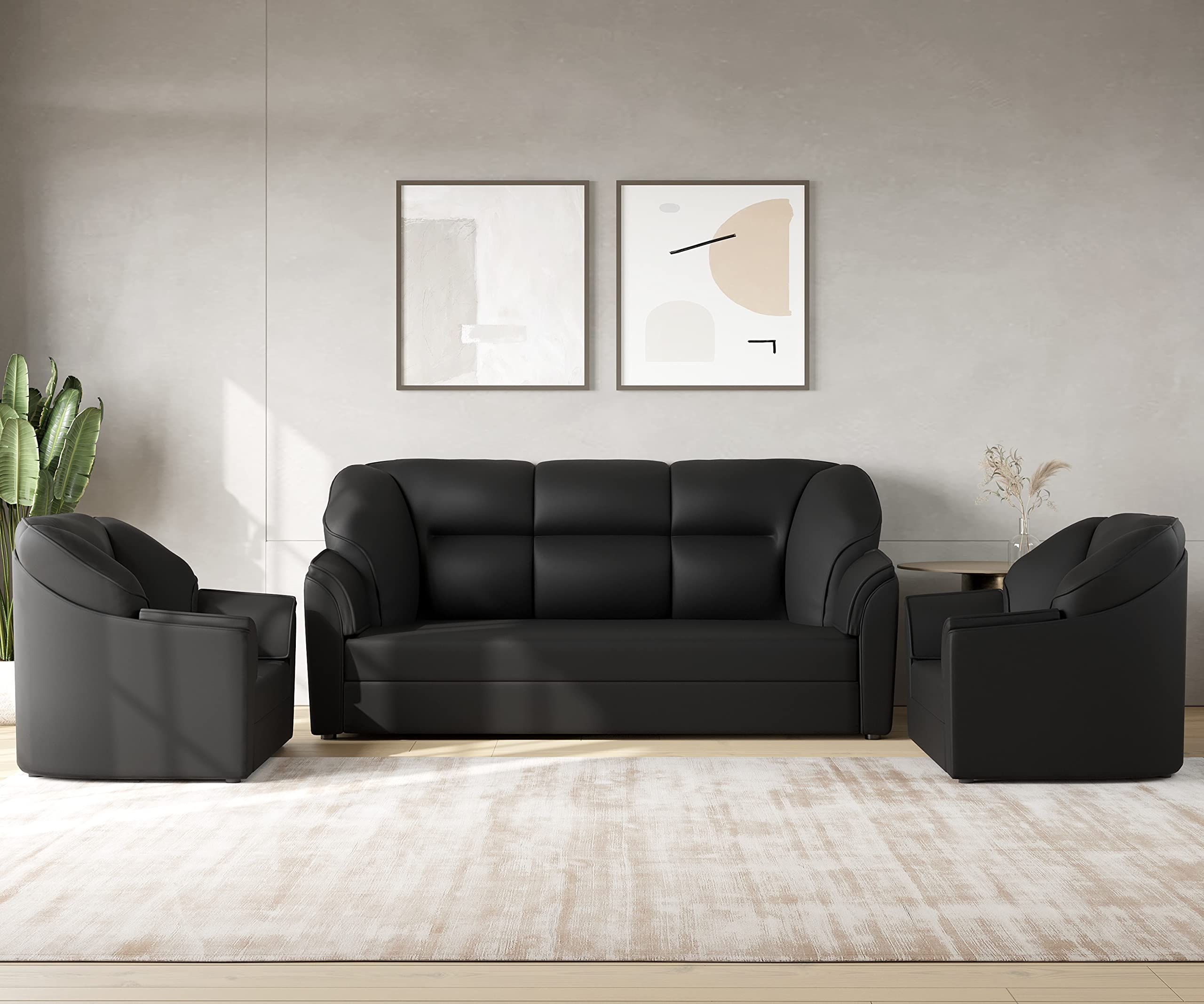 WESTIDO Cyrus Leatherette 5- to 6-Person Sofa Set (Black, Diy(Do-It-Yourself))|1 Year Warranty (B0C3RJ3Z7N) Amazon Price History, Amazon Price Tracker