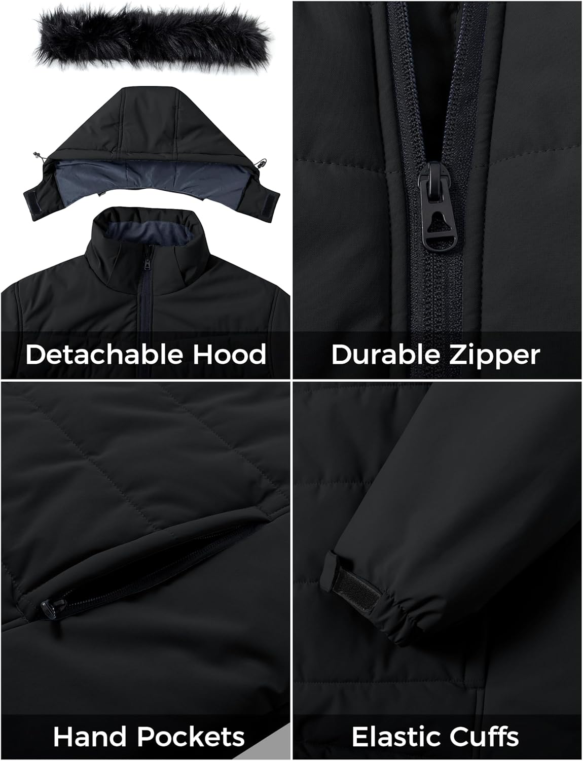 Skieer Women's Plus Size Ski Jacket Waterproof Warm Snow Winter Coat with Removable Hood