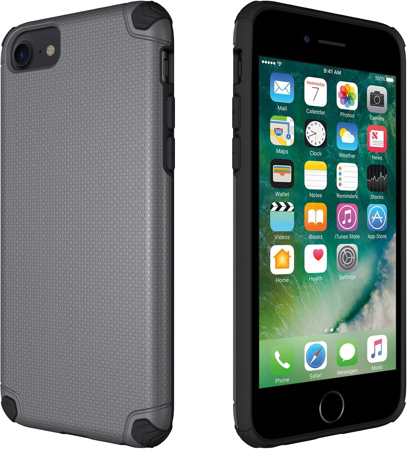 CellEver Compatible with iPhone 6 / 6s / 7/8 Slim Guard Pro Heavy Duty Case Protective Shock-Absorbing Scratch-Resistant Drop Protection Cover Designed for iPhone 6 / 6s / 7/8 (All 4 Models) (Slate)