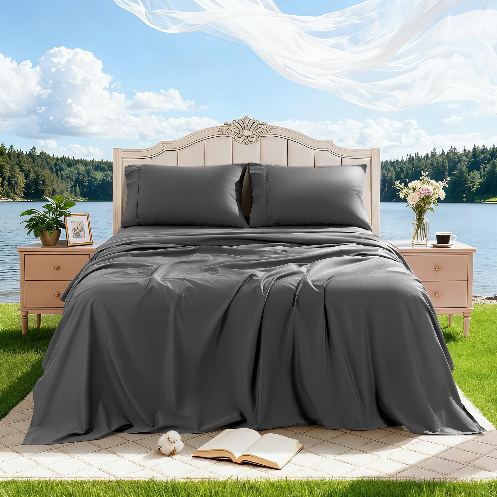 Photo 1 of 100% Egyptian Cotton Sheet Set 4 Pcs , 1000 TC, 16” Deep Pocket Sheet King