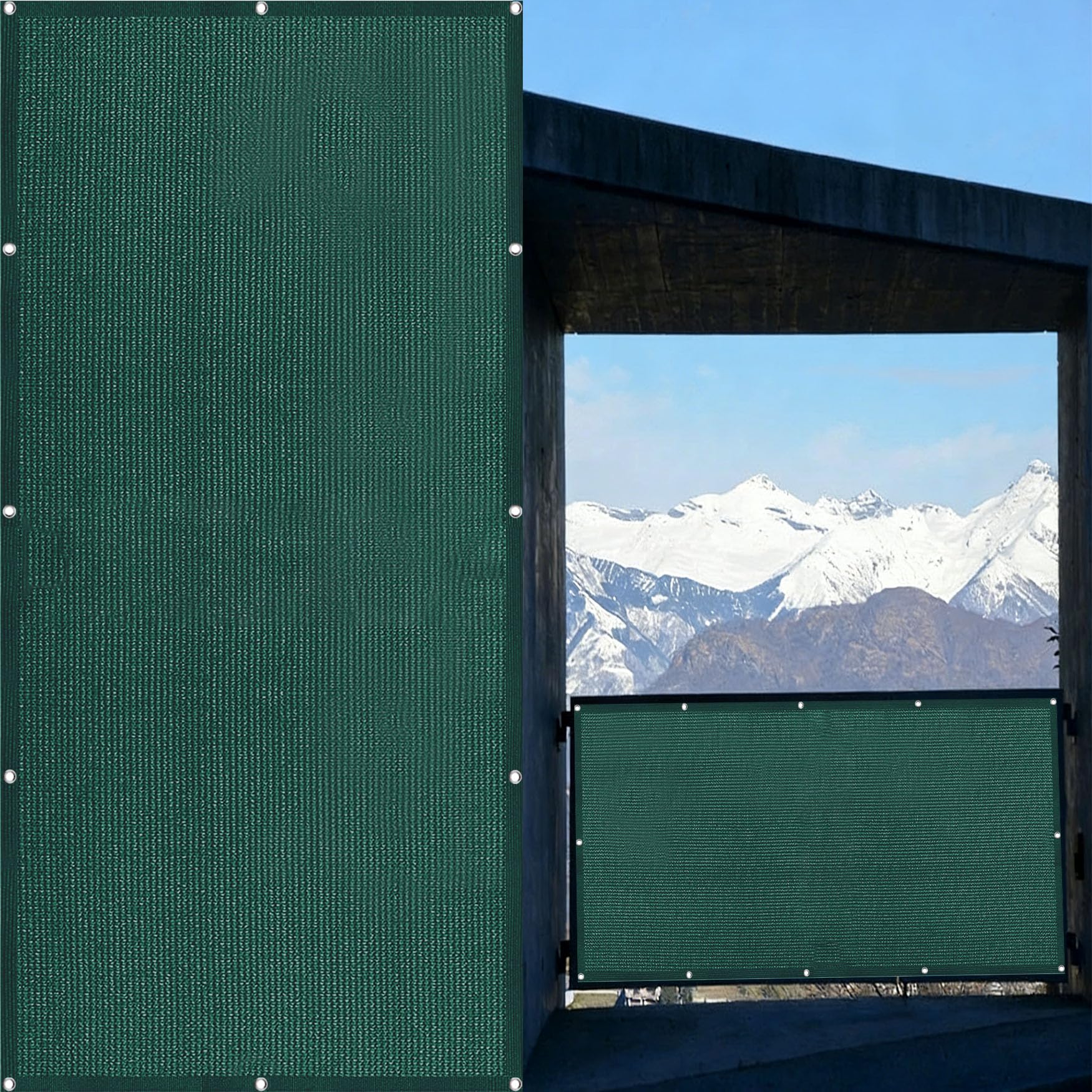 Cache brise balcon de haute densité 95x440 cm vert résistant aux UV