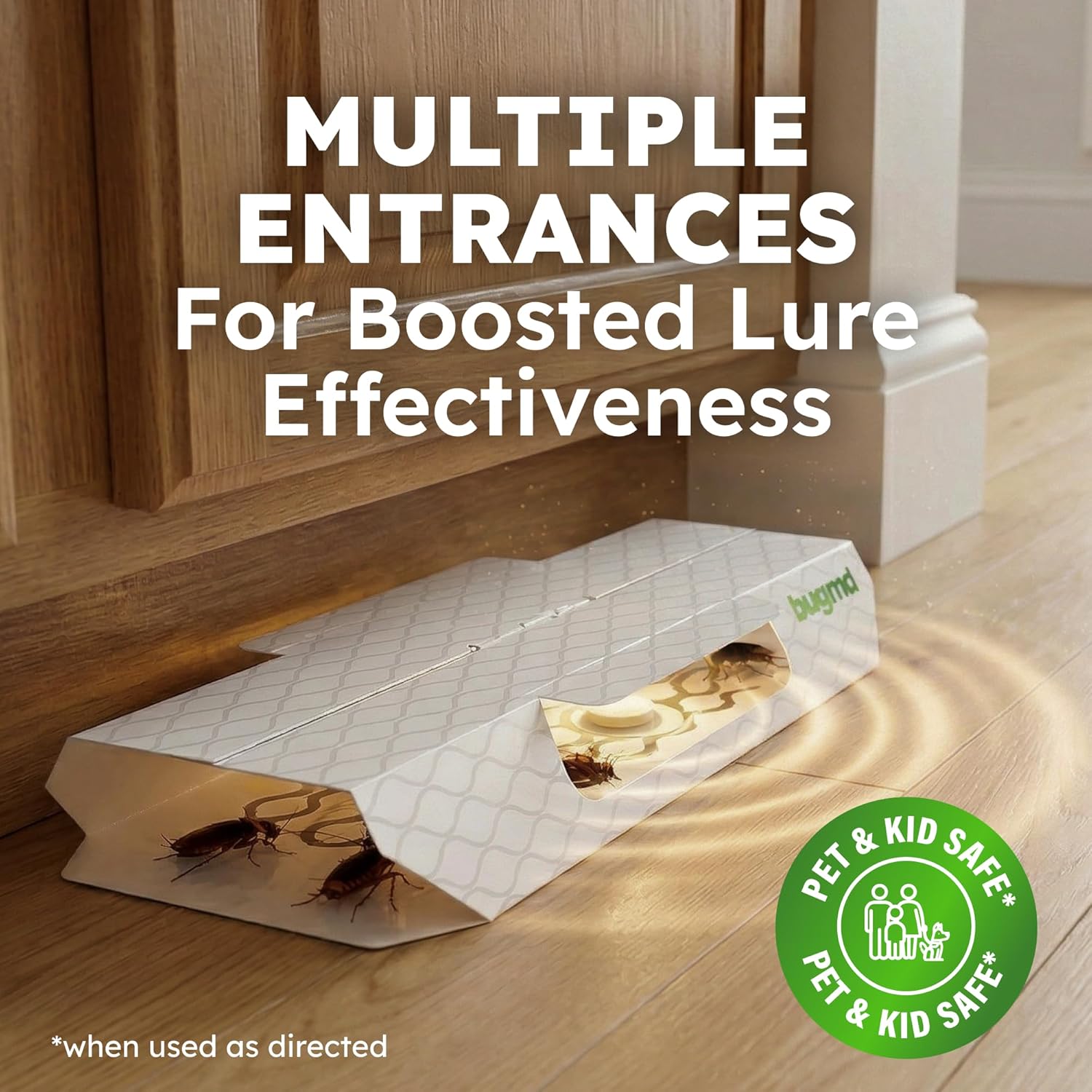 BugMD Indoor Cockroach Killer & Roach Trap - Sticky Insect, Spider, Cricket Control for Home - Glue Traps Pest Defense, 12 Pack Sticky Bug Solution