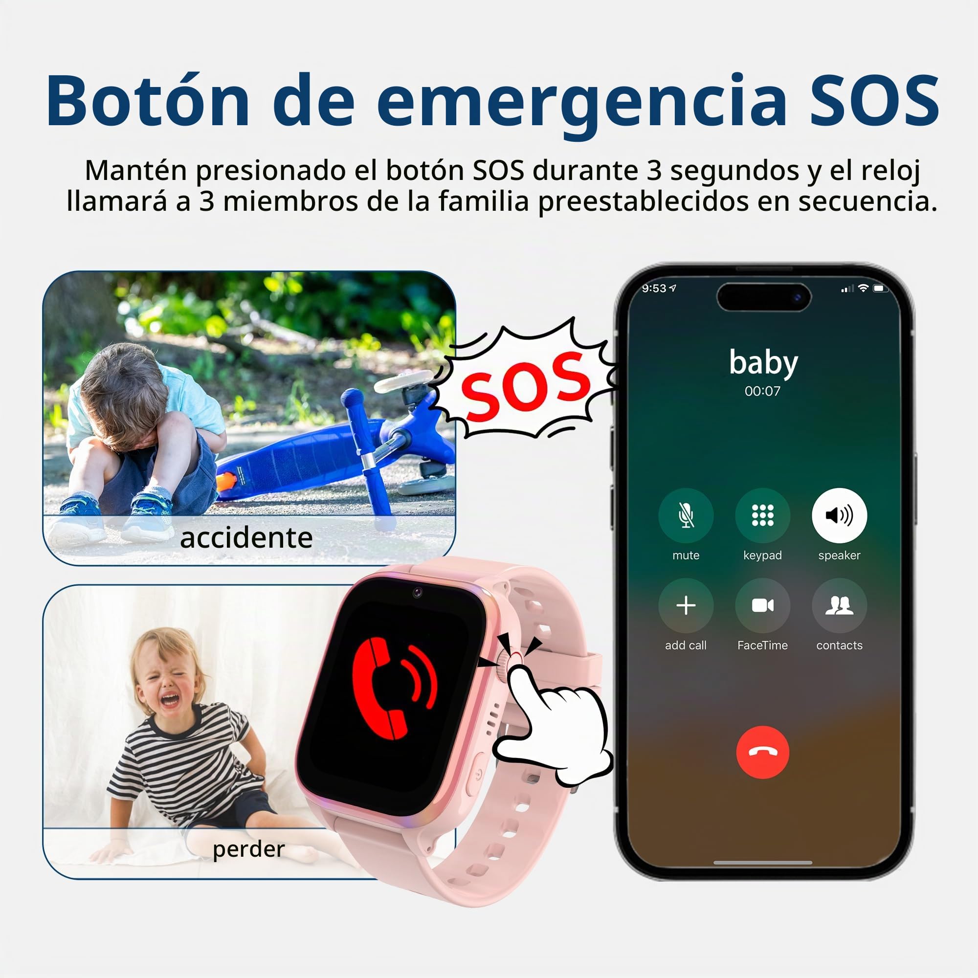 4G Reloj Inteligente Niño, Smartwatch Niños con GPS y Llamadas, Teléfono, HD Videollamadas, Chat de Voz, SOS, Modo Escuela, Cámara, Juegos, Despertador, IP68 Regalo Reloj Niñas Niños Negro