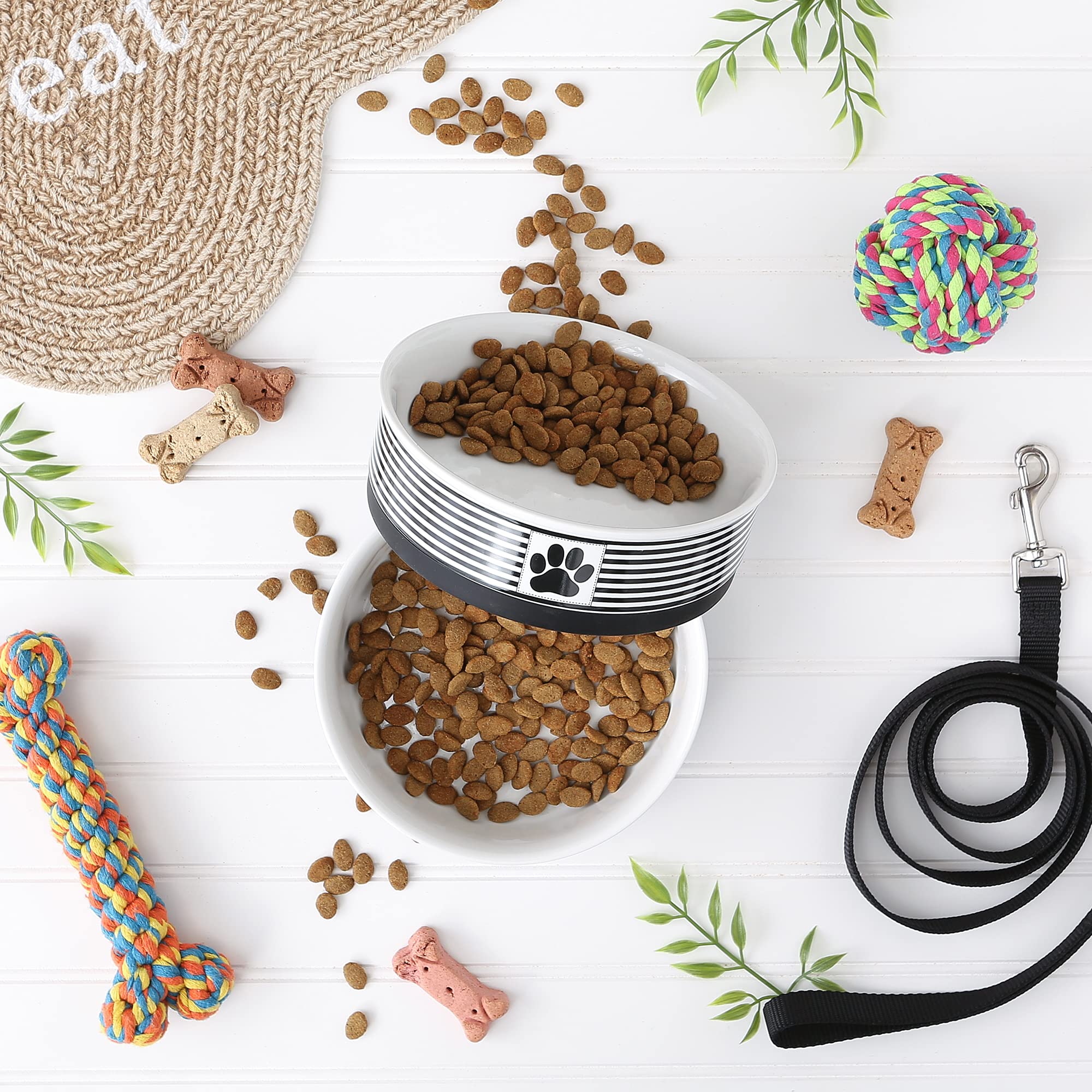 Bone Dry Paw & Patch Ceramic Pet Collection, Large Set, 7.5x2.4, Black, 2 Piece, Large Set, 7.5x2.4" - Image 3
