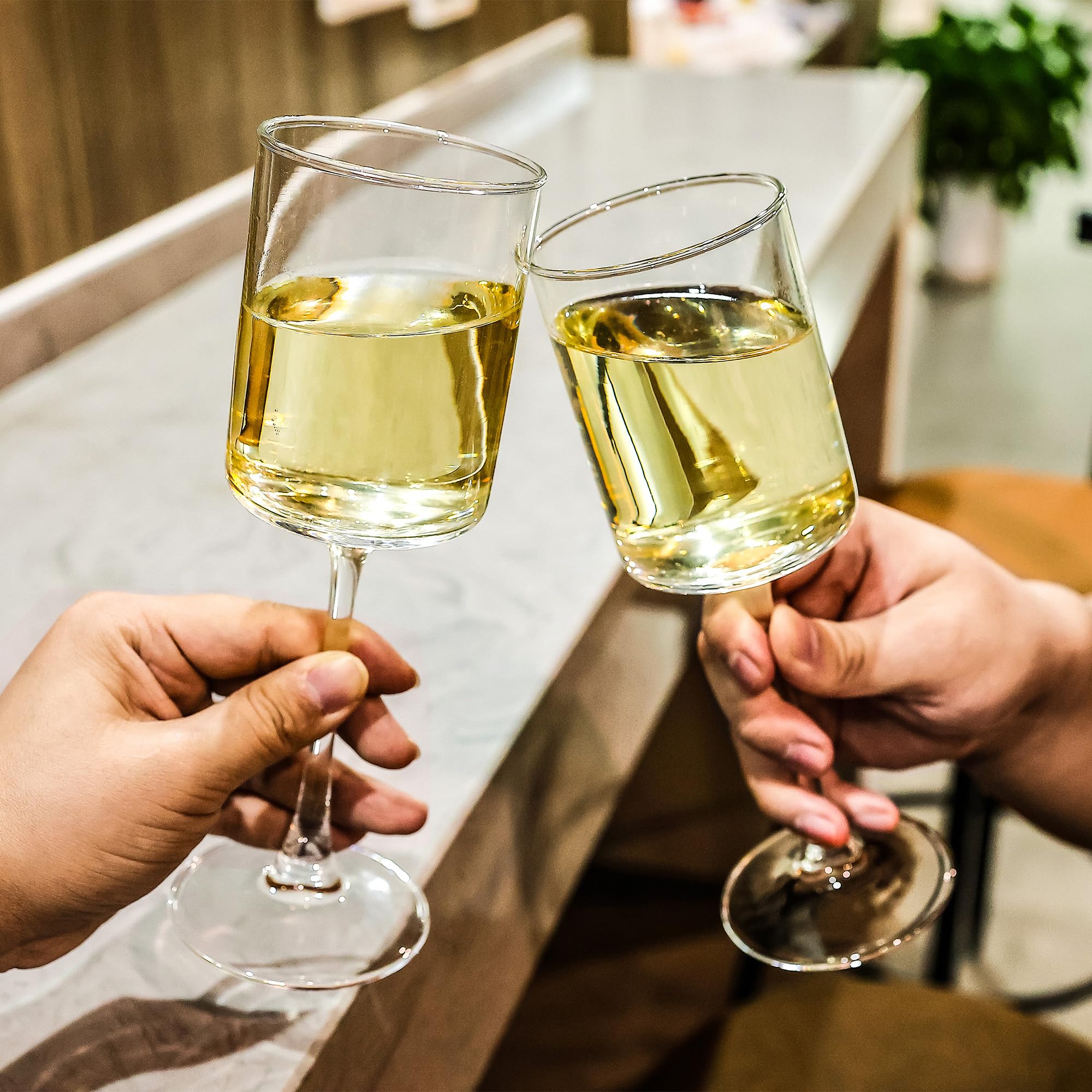 YANGNAY Juego de 12 copas de vino tinto transparente, gran capacidad de 9.5 onzas