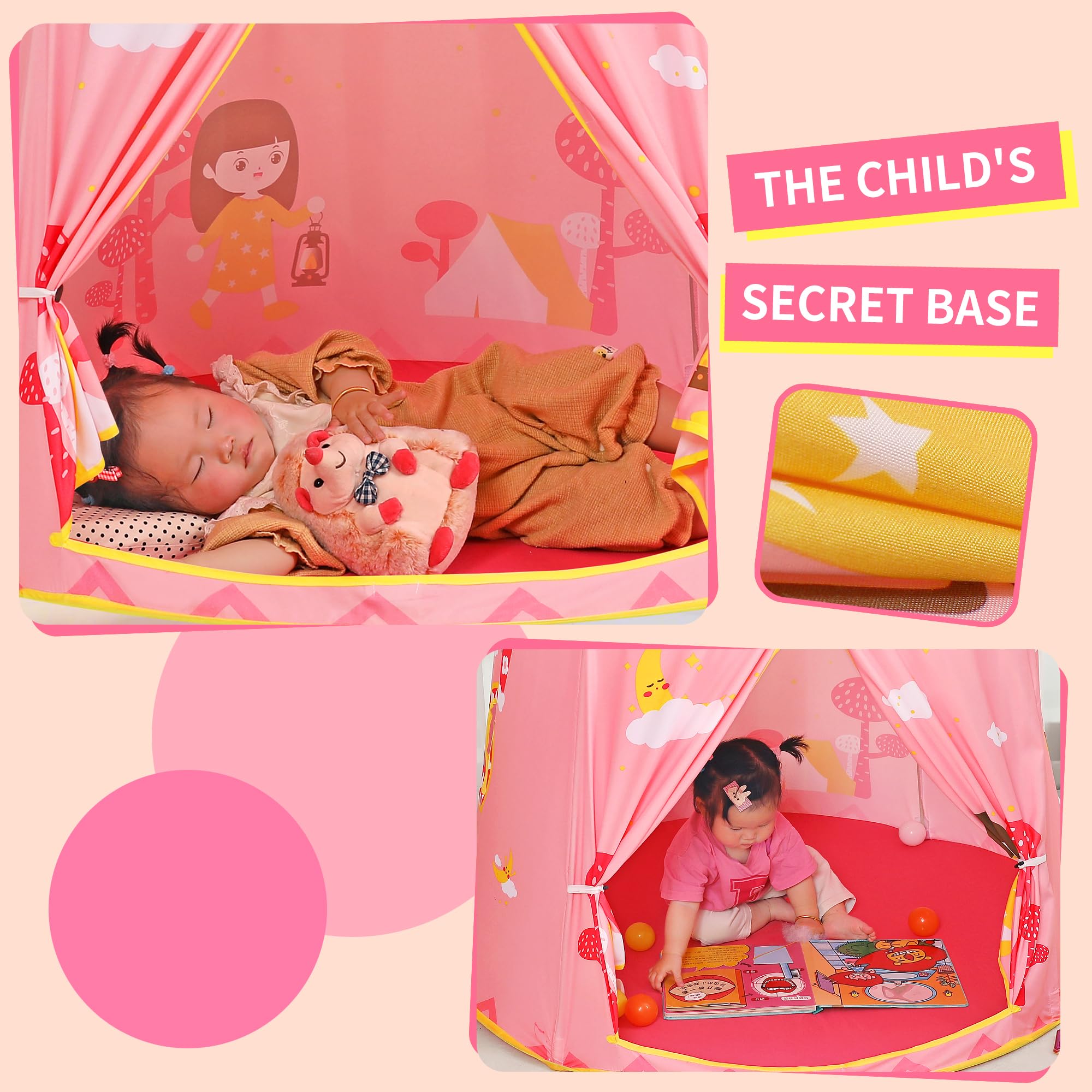 Tienda de campaña para niños pequeños, tienda de campaña de princesa, carpa de castillo, tienda de campaña india portátil, tienda de campaña Tippi, certificado EN71, casa de juegos para uso en