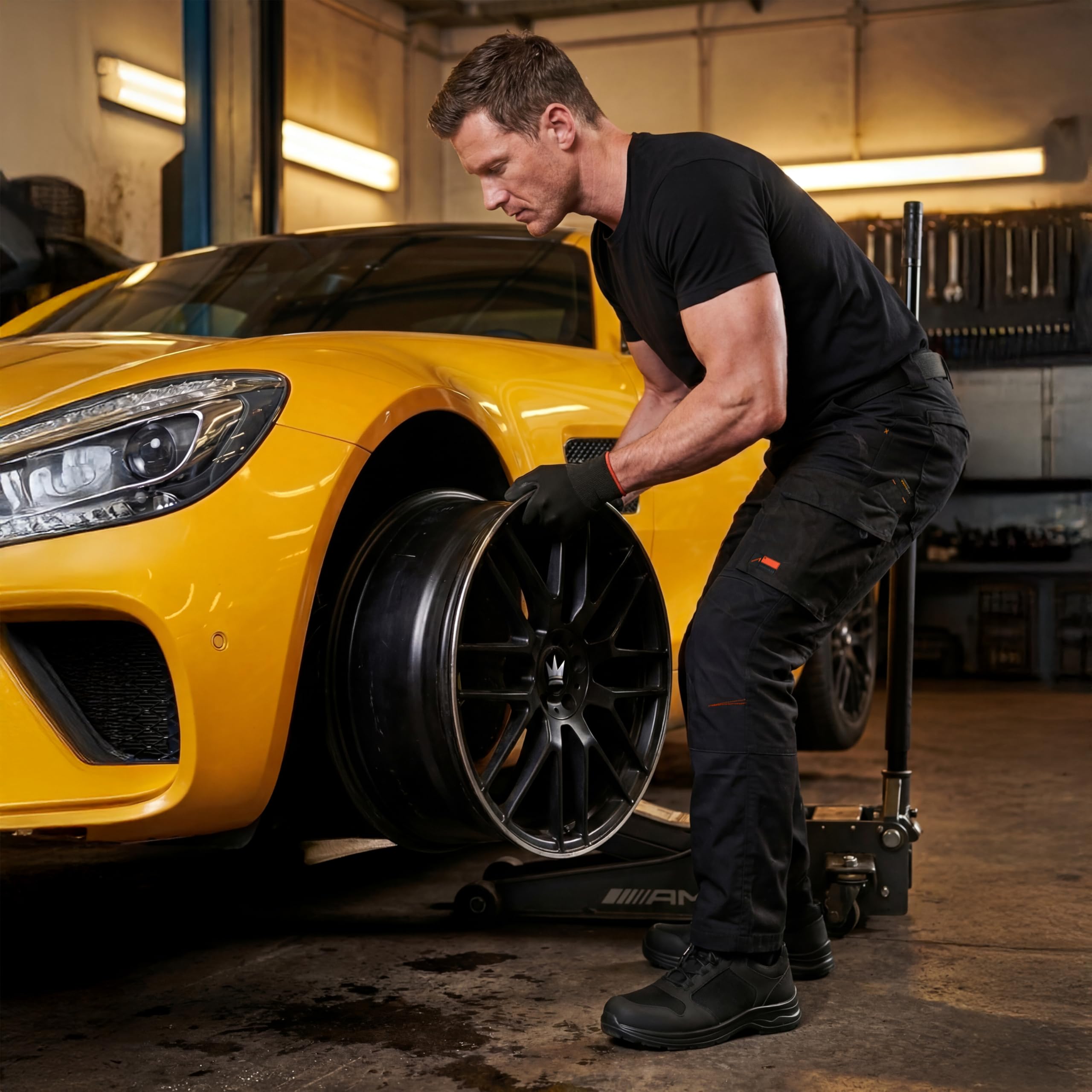ACE Constructor Pantalones híbridos Largos de Trabajo para Hombre: Pantalones Cargo para Exteriores con Cordura y Cintura elástica para Hombre - 44 a 66