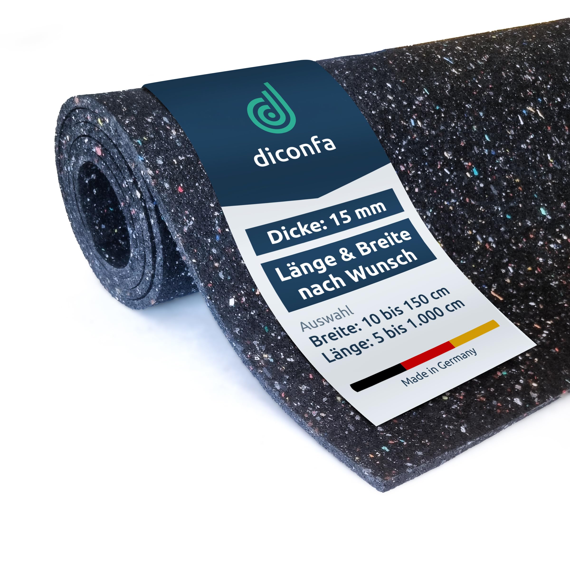 diconfa Bautenschutzmatte Gummimatte 15mm stark - WUNSCHMAß EINGEBEN - BREITE bis 1,5m LÄNGE bis 10m - Antirutschmatte Gummigranulat Gummiregenerat (70 bis 80cm BREIT, 180 bis 200cm LANG)