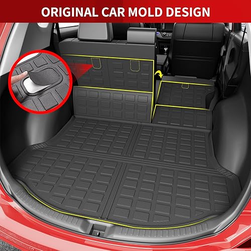 Miniatura 10 de Xipoo Revestimiento de carga compatible con Toyota RAV4 2019-2024, alfombrilla para el respaldo del maletero, repuesto para accesorios Toyota RAV4