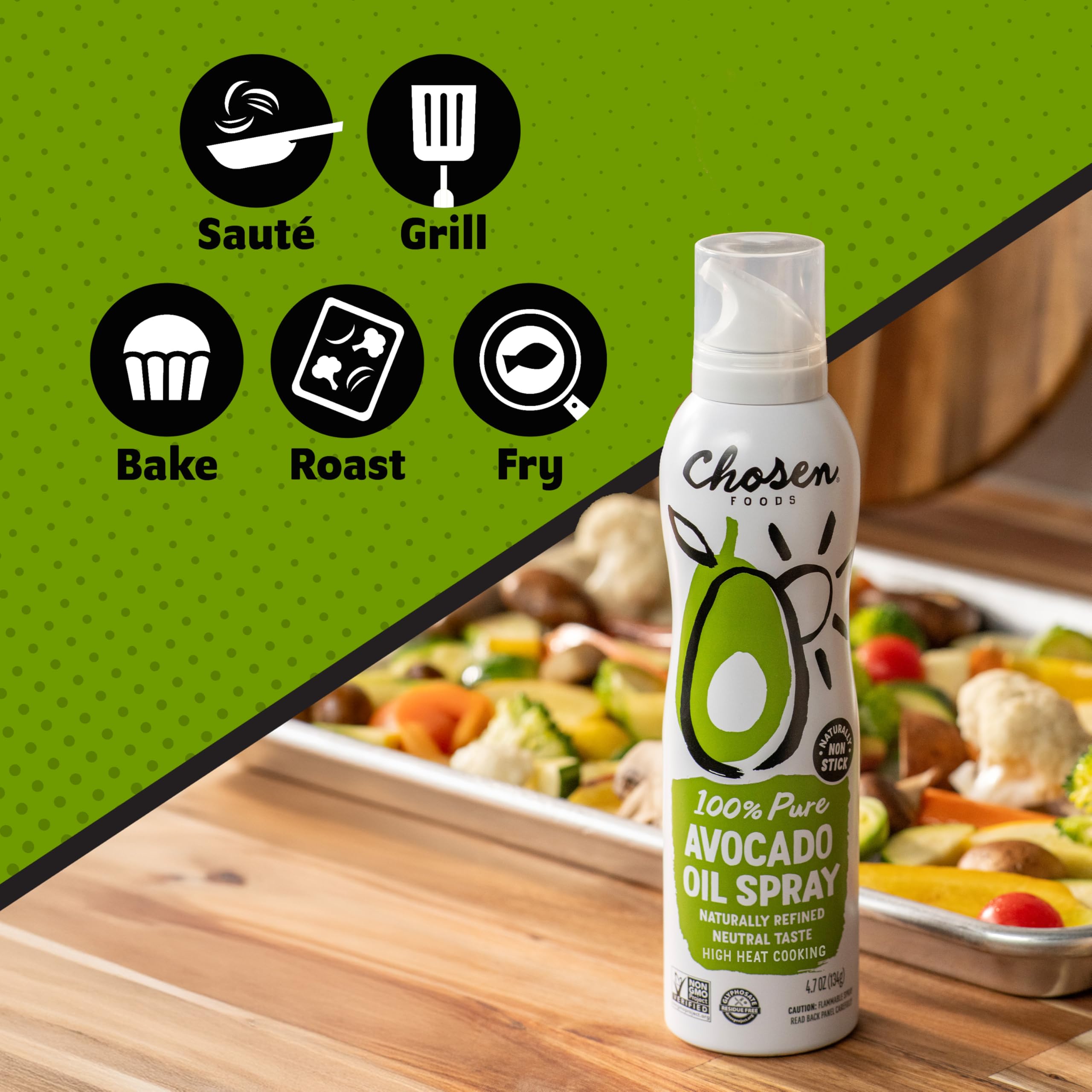 CHOSEN FOODS 100% puro olio di avocado spray, 383 g