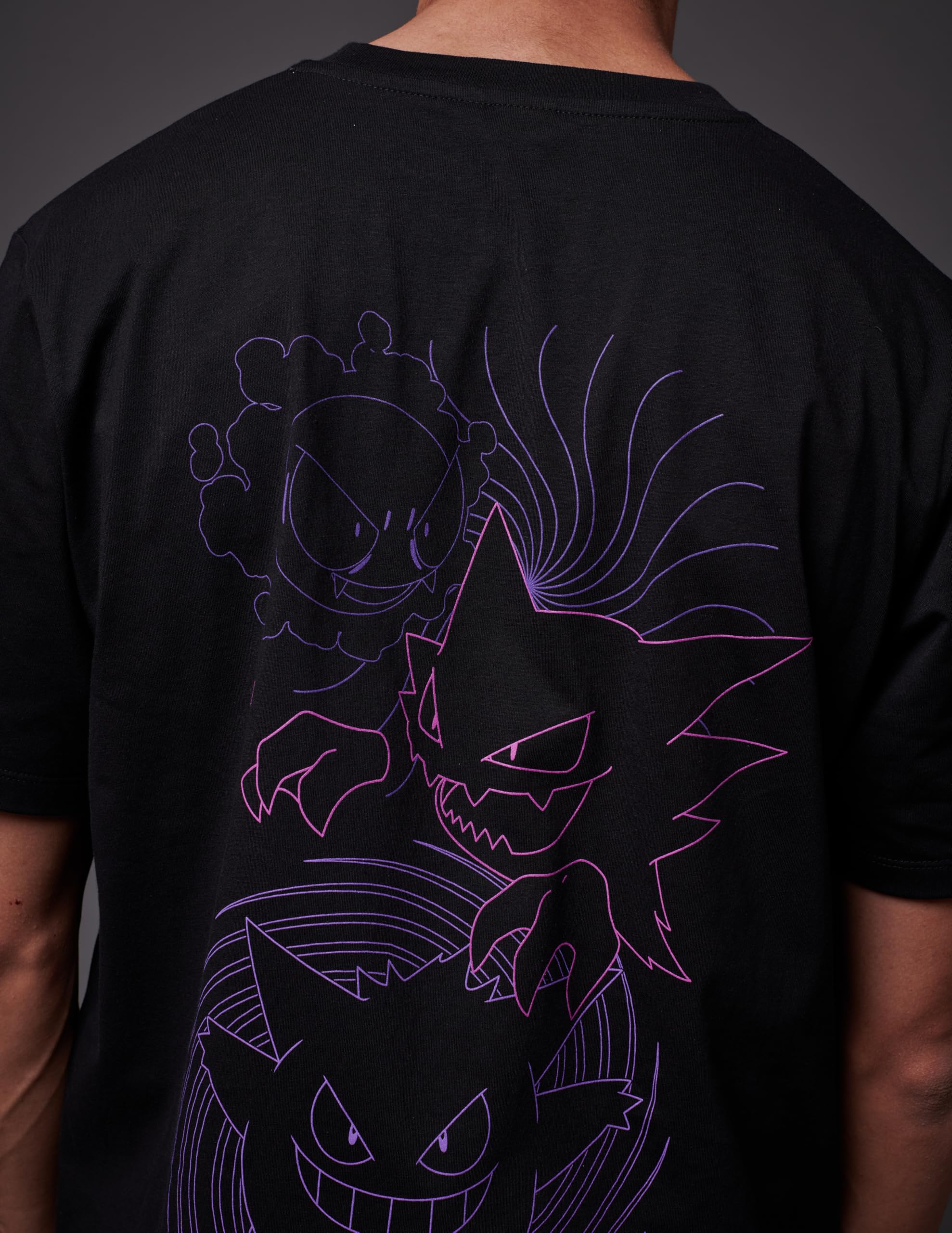 Dolly Noire Pokémon Camiseta Gastly Evolution, negra, unisex, camiseta 100% algodón, colección oficial