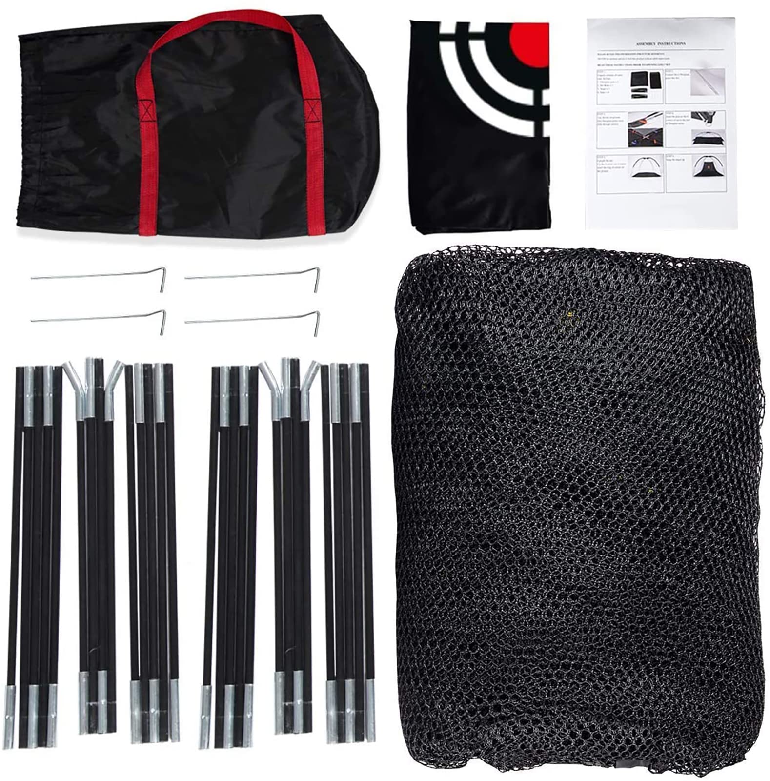 Kapler Golf Übungsnetz 300 x 200 x 180 cm: Großes Golfnetz für Garten & Indoor, Tragbares Schlagnetz mit Glasfaserstangen, Driving & Chipping Training Set