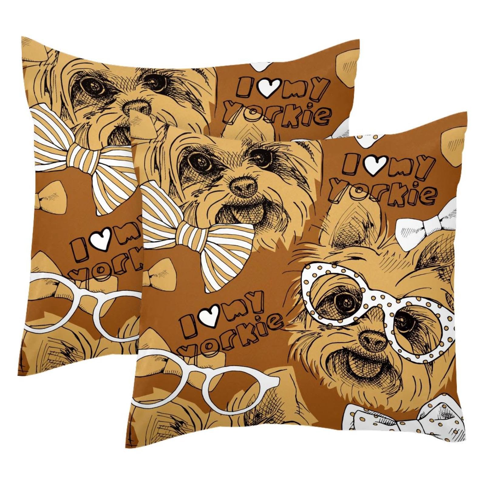 Housse de coussin velours de qualité supérieure Yorkshire Terrier 50x50
