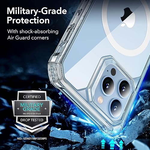 Miniatura 7 de ESR Air Armor 360 - Funda resistente con HaloLock compatible con teléfono de 6.7 pulgadas 2021, carga inalámbrica magnética, protección resistente a