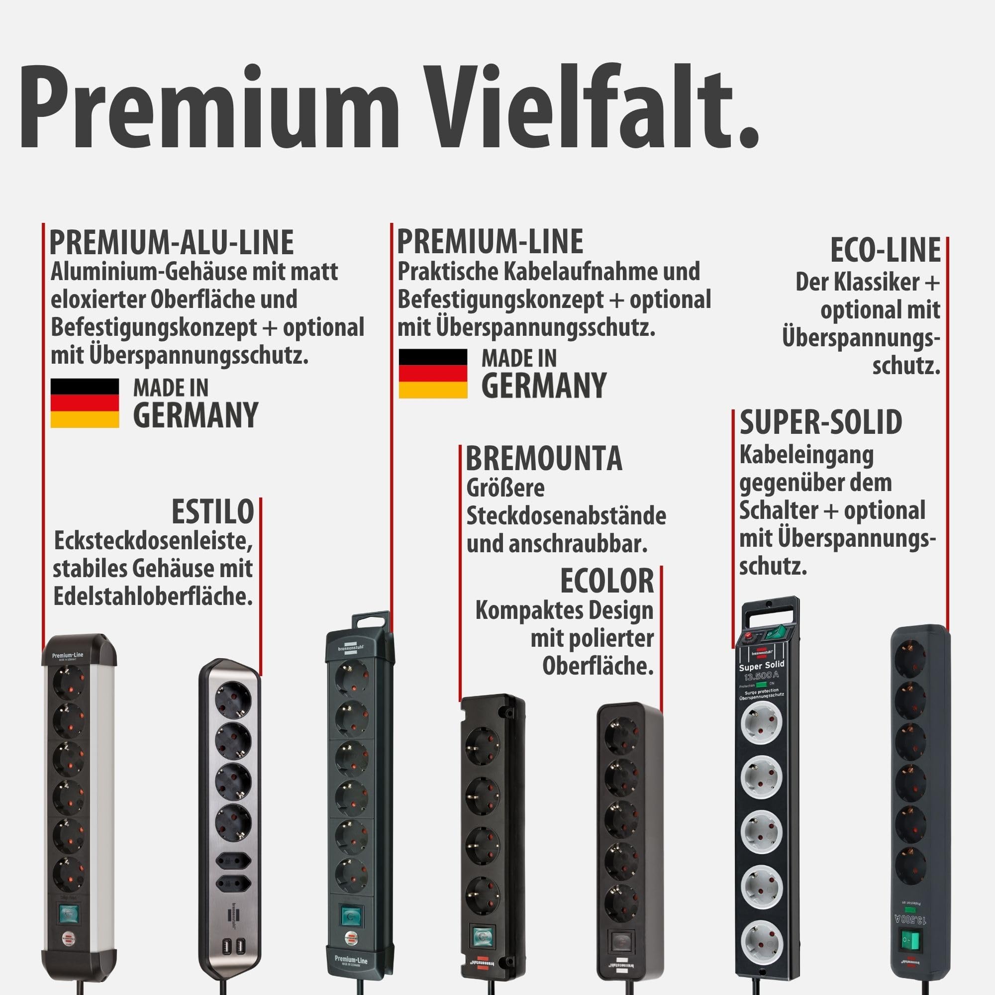 Bremounta 5-krotny + USB-C biały *DE* 3 m H05VV-F3G1,5 z przełącznikiem