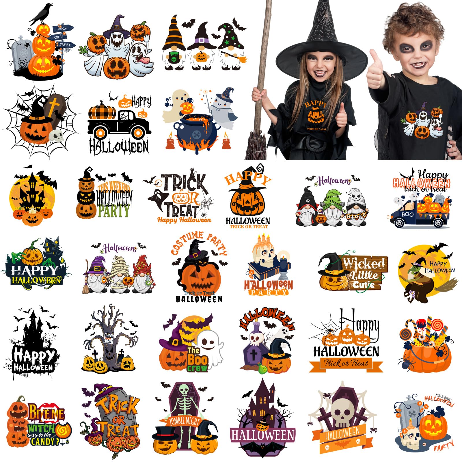 20Pcs Halloween Teacher Iron On Transfers - DTF, Ready To Press, Spooky Ghost Designs - View #9