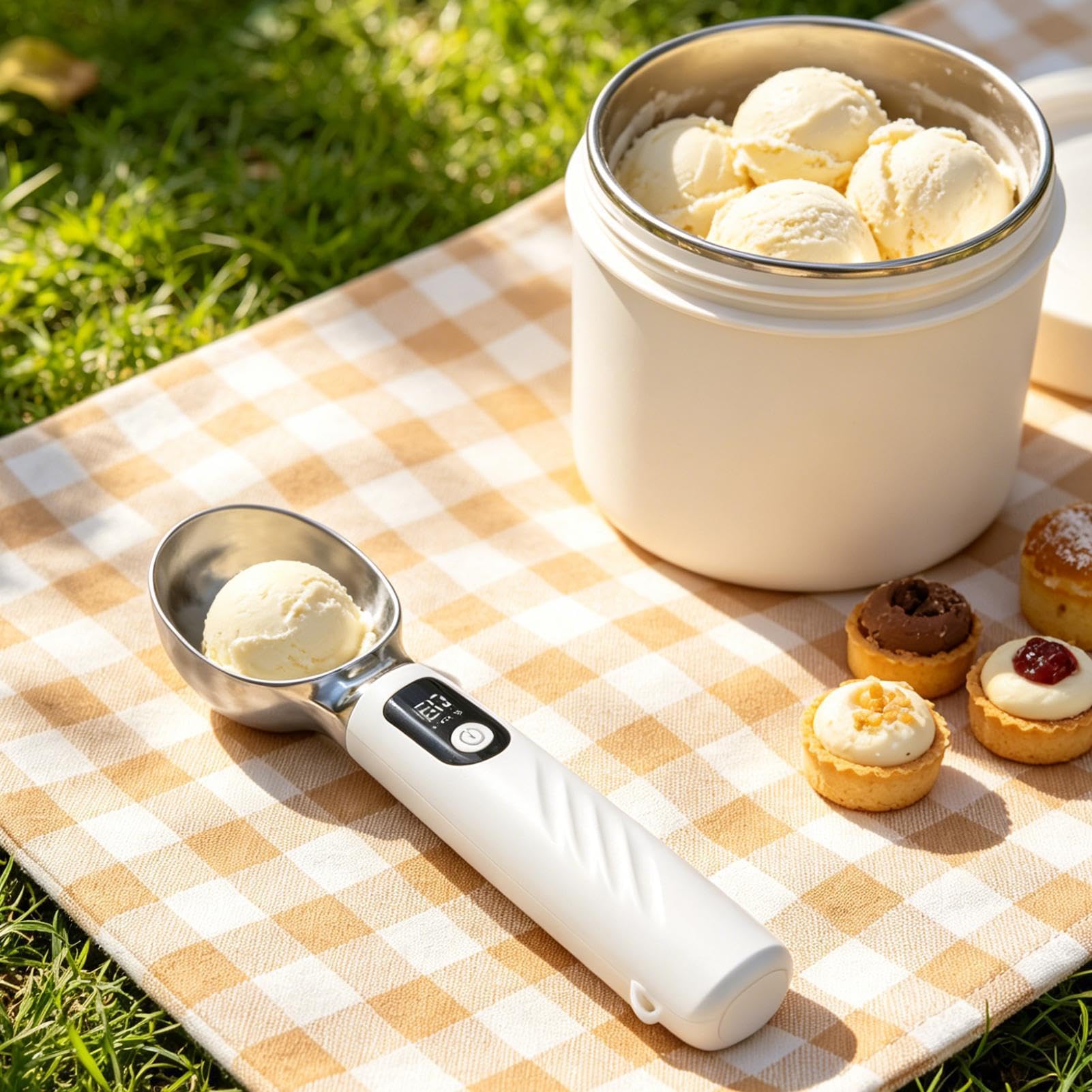 Cuillère À Glace Chauffante Cuillère Rechargeable Compatible Lave-Vaisselle