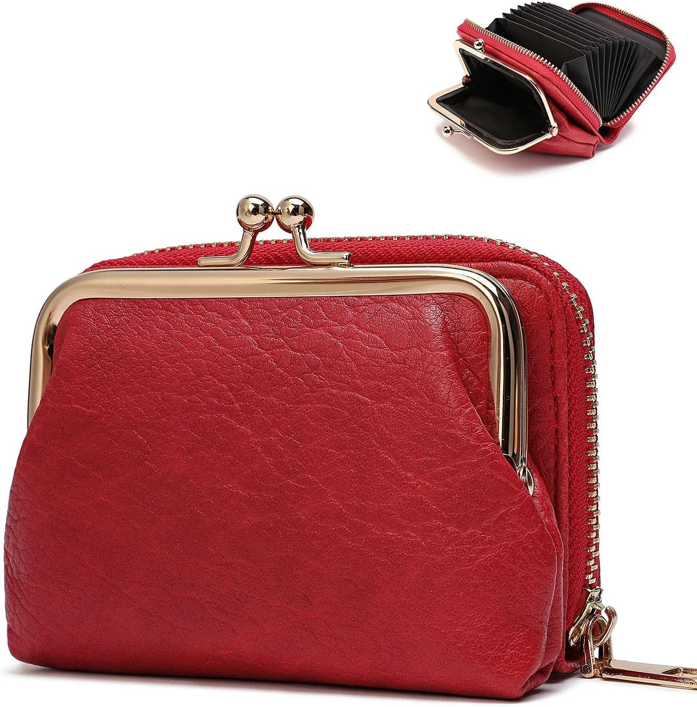 Credit Card Holder Wallet with Cion Purse for Women,Cute Change Purse Pouches for Teen Grils with Blocking Case Organizer Minimalist Design with Zipper Clasp…