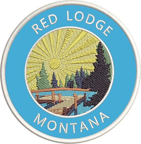Miniatura 8 de Lake Dock - Red Lodge - Montana - Parche decorativo bordado de 3.5 pulgadas, para planchar o coser, para vacaciones, aventura, tema novedoso